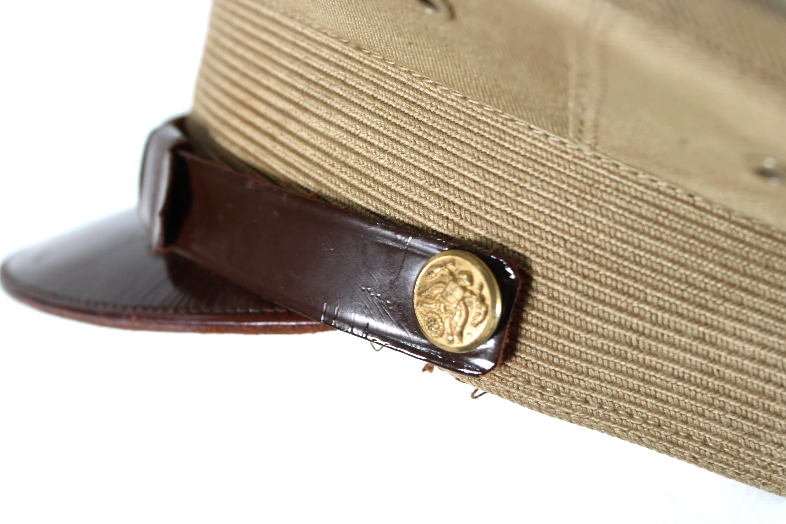 WWII US Enlisted Khaki Visor Cap Large