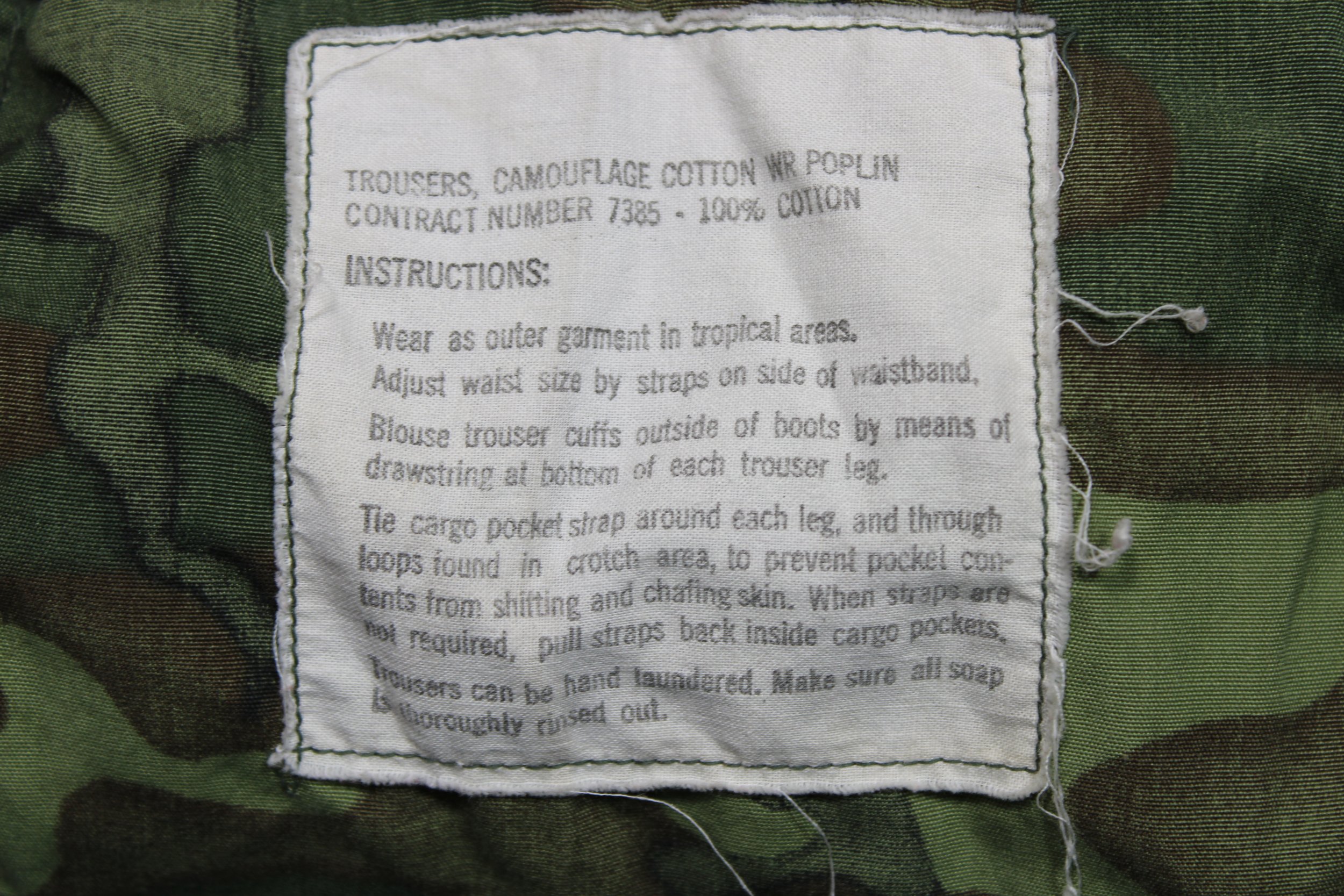 Early ERDL Camouflage Poplin Jungle Pants Vietnam War Medium