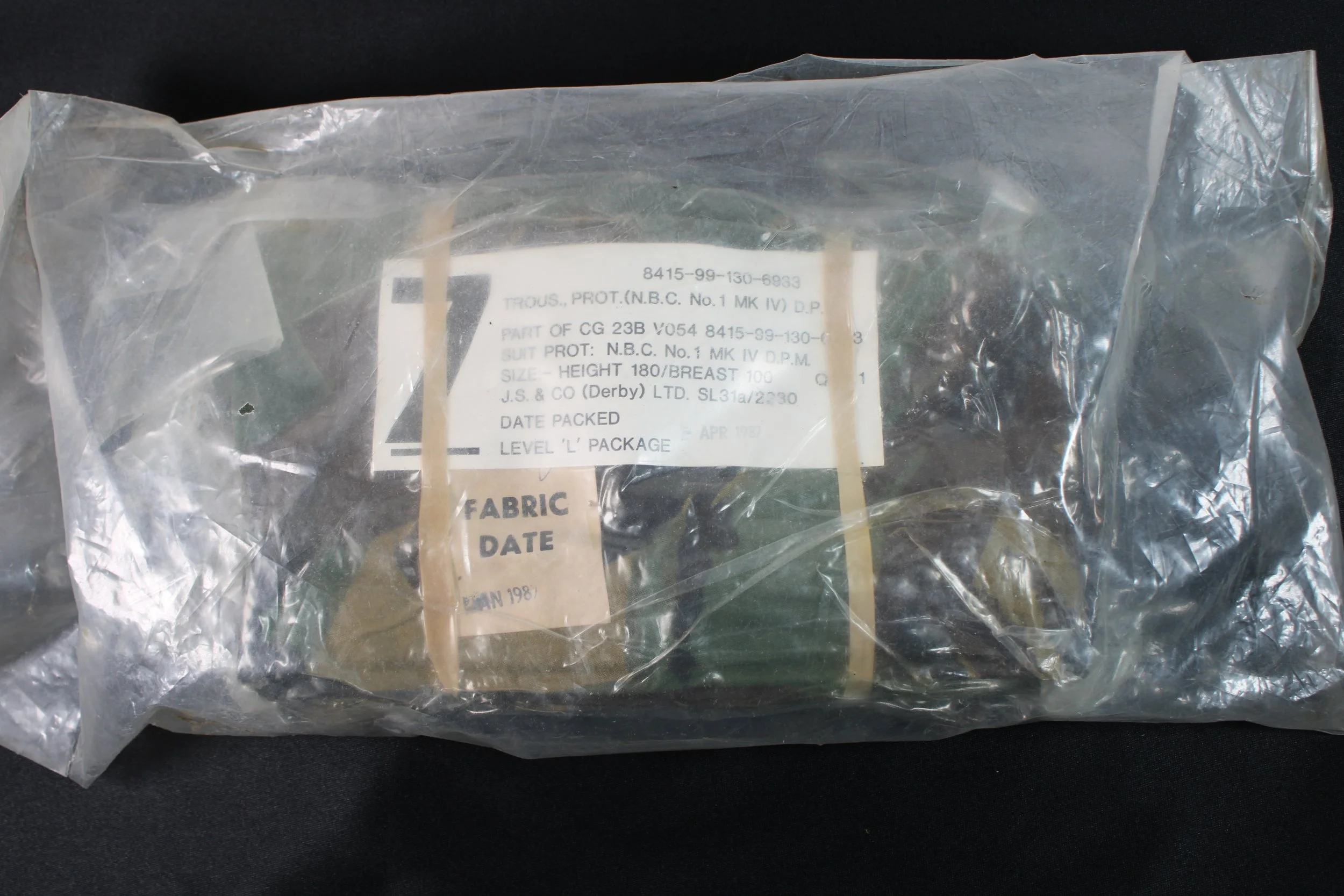 (Mint) Sealed 1987 British DPM MKIV Protective N.B.C. Trousers