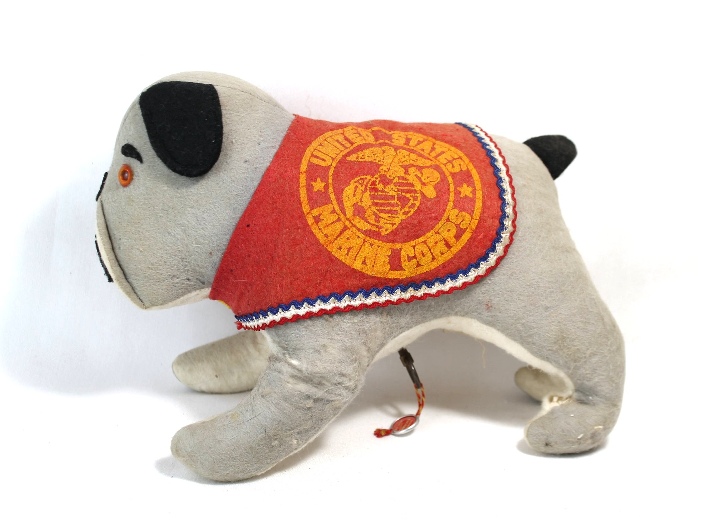 US Marine Corps Stuffed Bull Dog with Musicwork Music Box