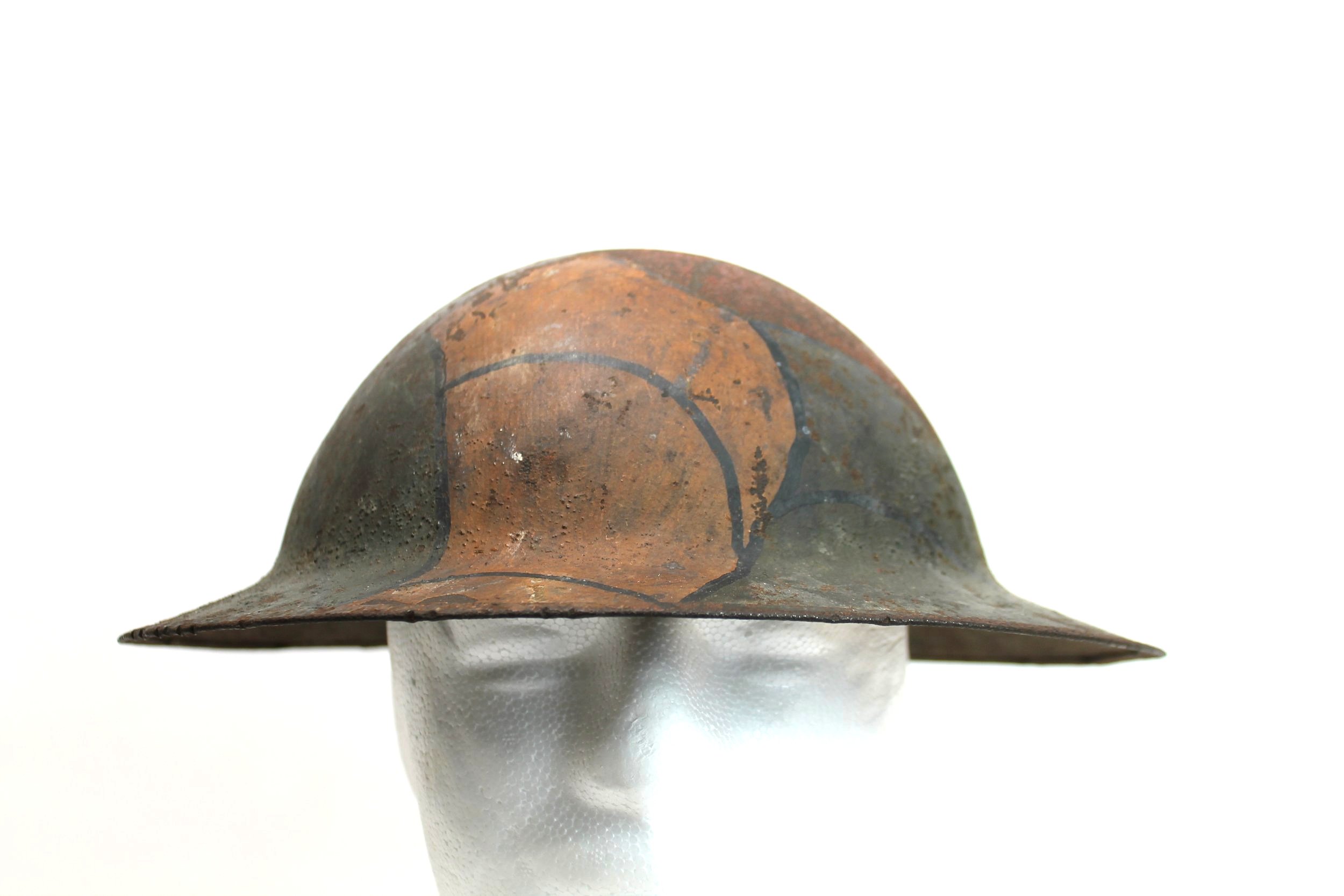 WW1 US Original Camouflage British Made Brodie Helmet