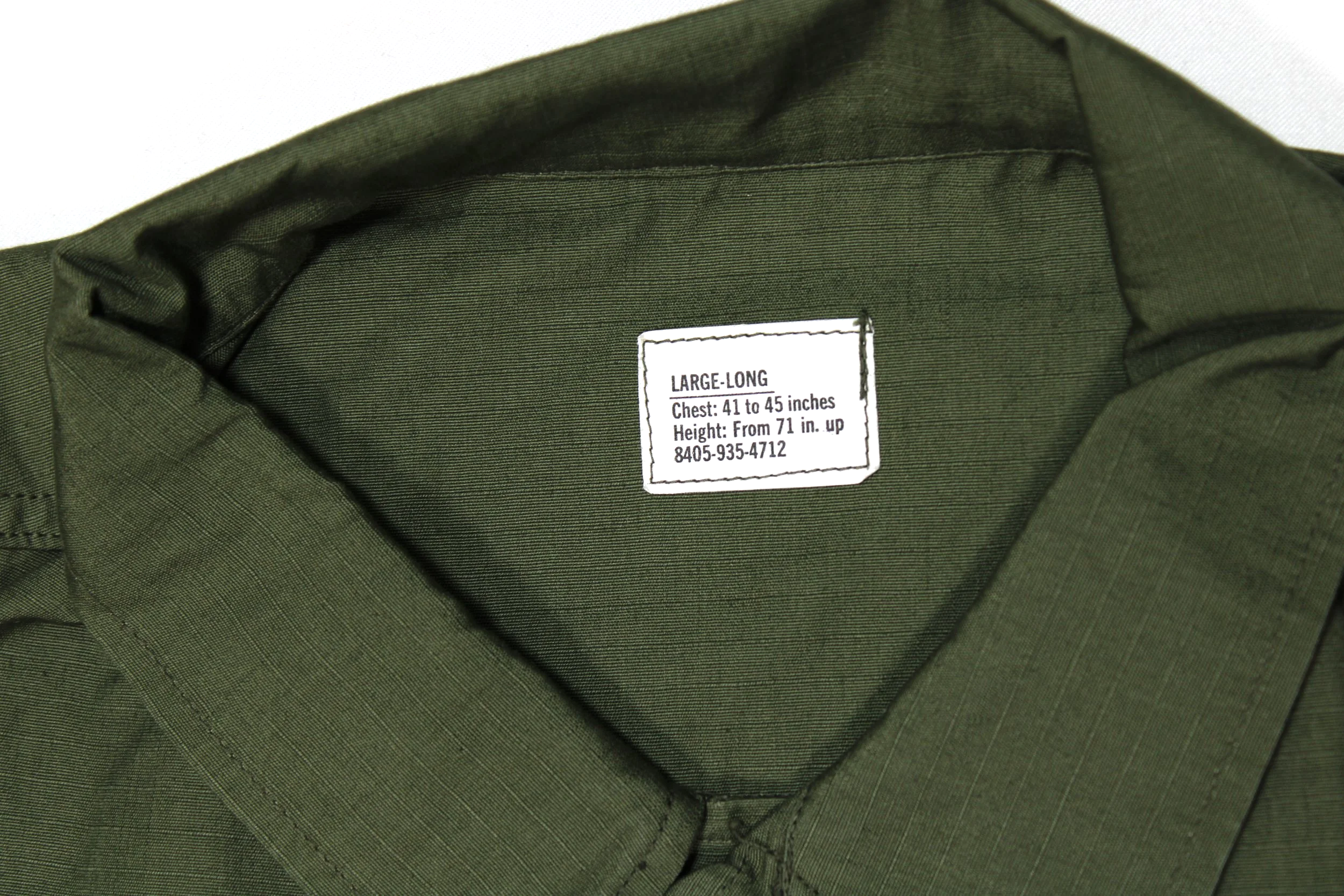RipStop Jungle Fatigue Jacket Vietnam War Large Long 1968 NOS (New Old Stock)