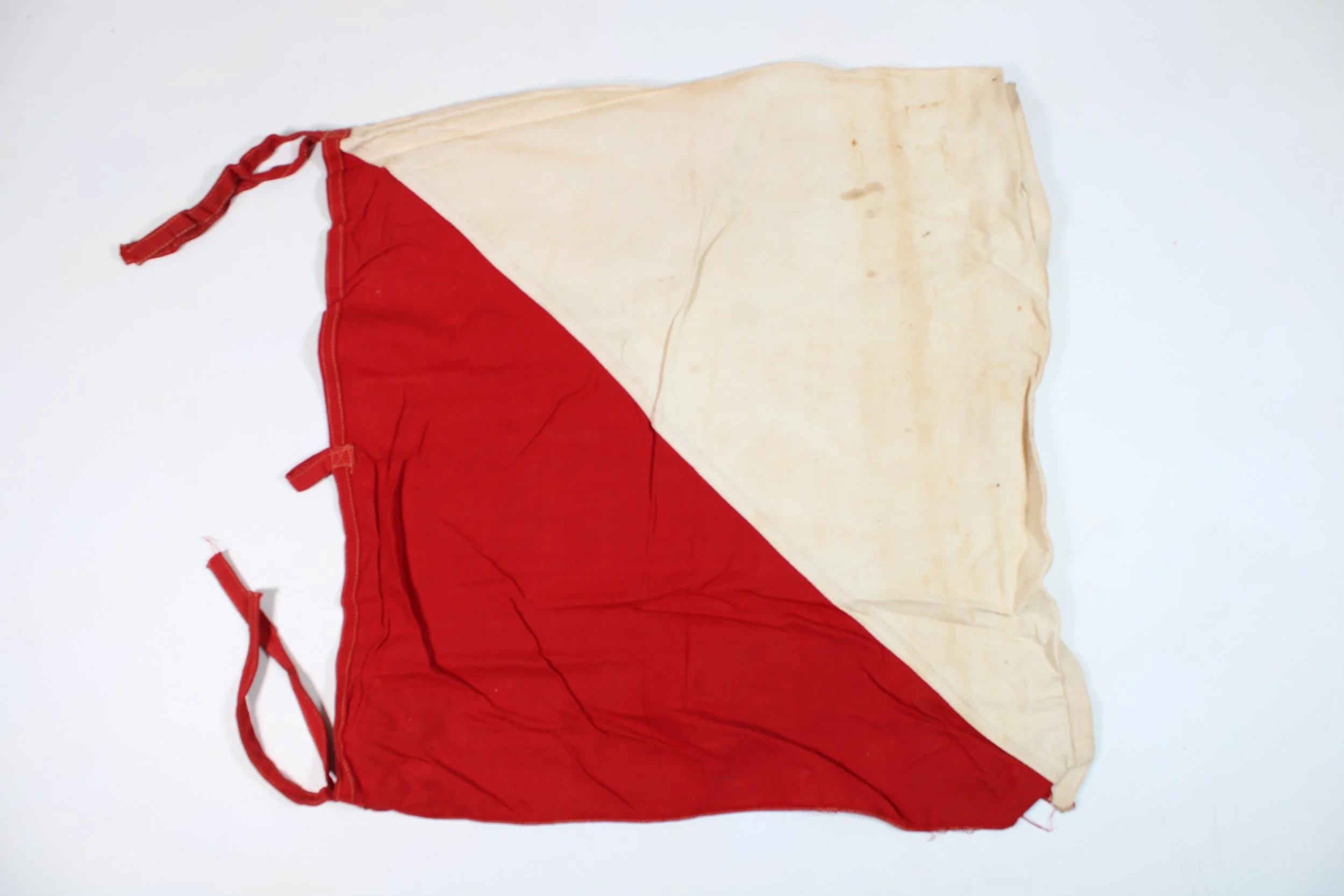 Original WW1 / WWII Army Signal Flag Kit - Semaphore & Wigwag Flags with Poles