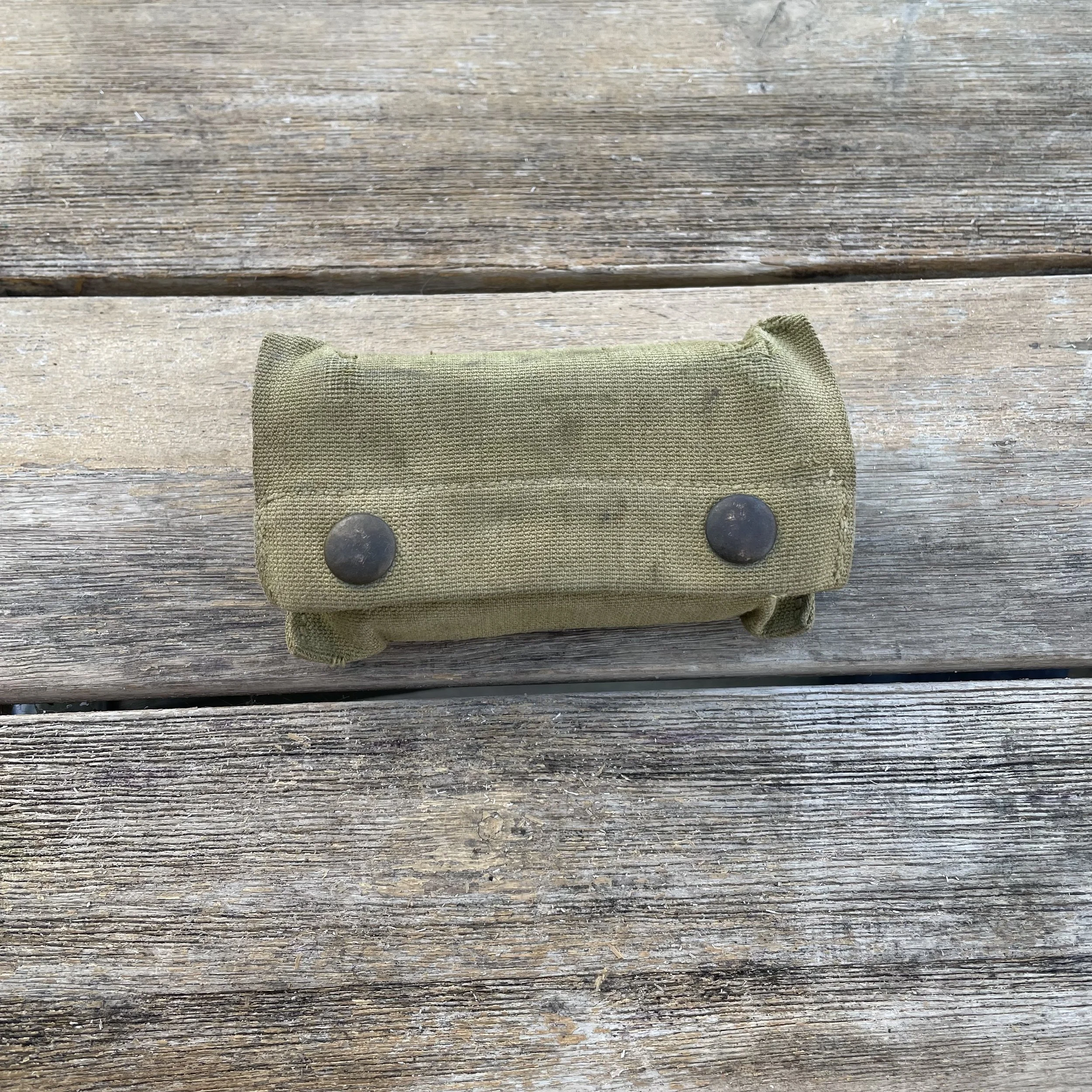 Original WW1 U.S. First Aid Pouch 1918 w/ Sealed Carlisle Bandage Tin