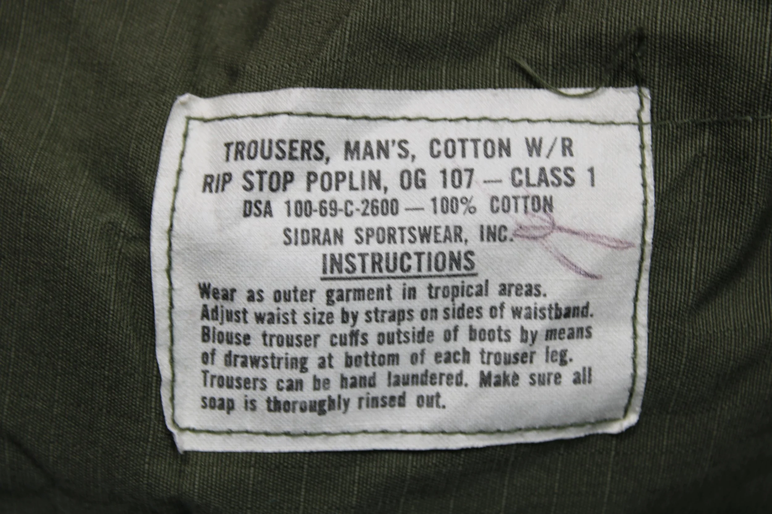 Vietnam War OG 107 RipStop Jungle Pants MEDIUM Deadstock