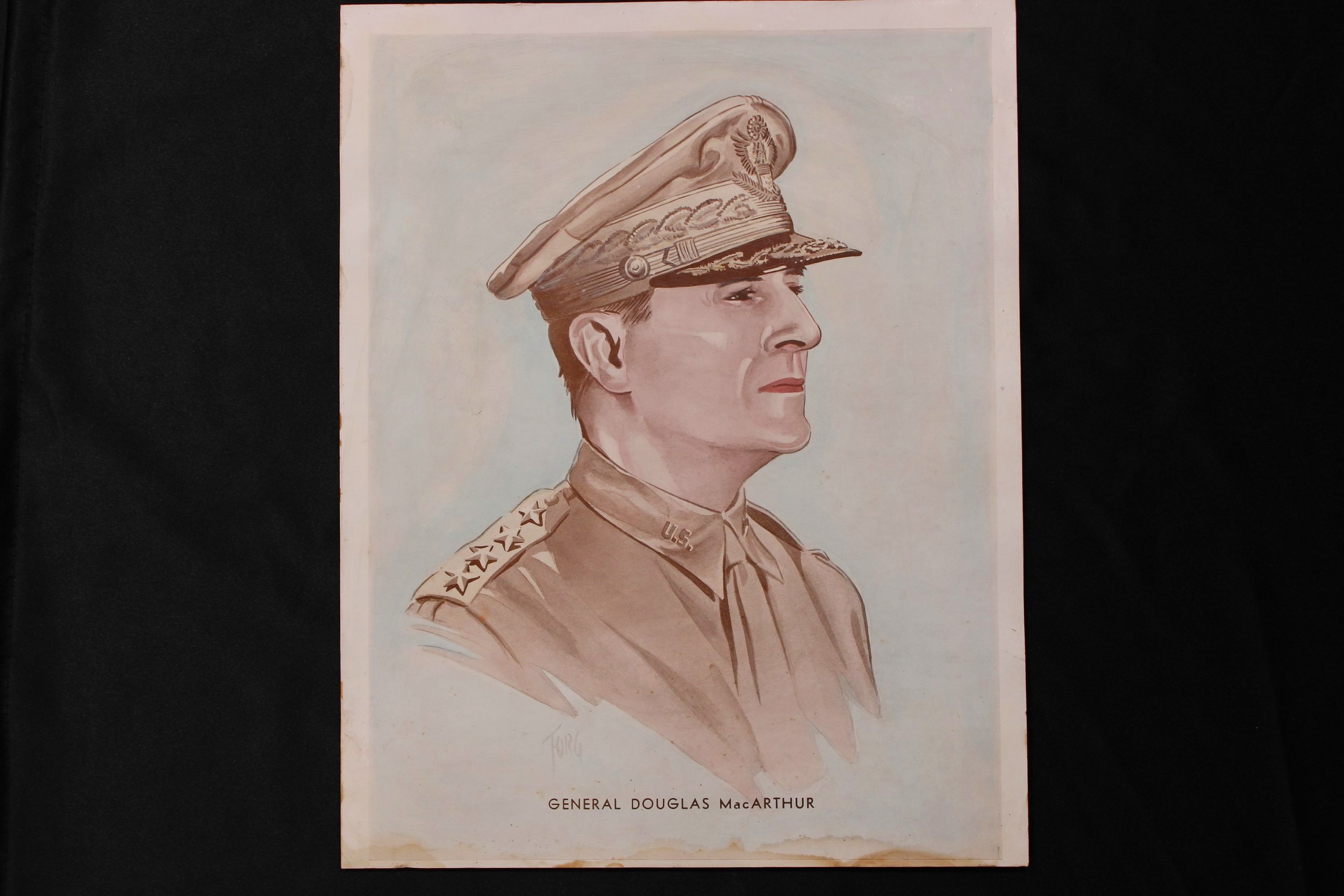 Vintage Large General MacArthur WW2 Era Print