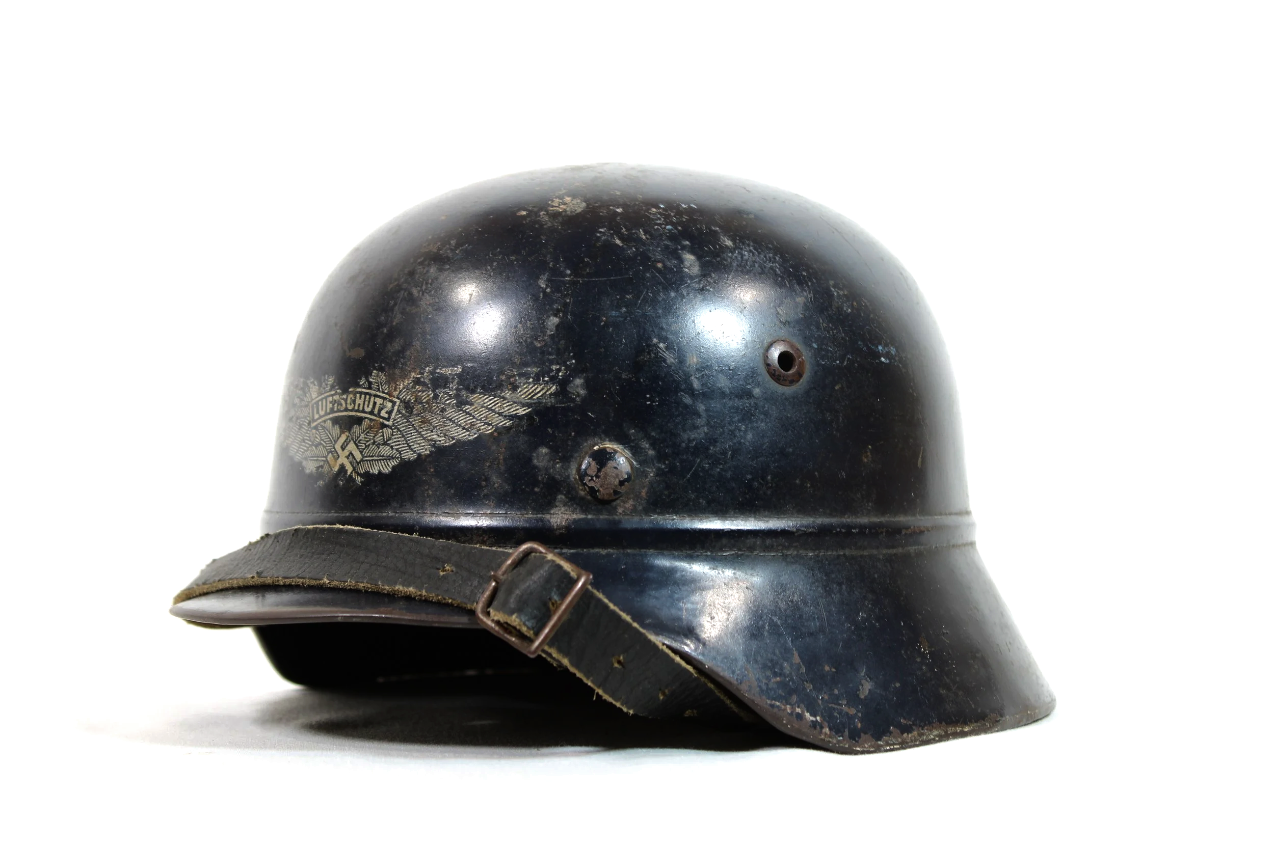 M35 NS62 Beaded Luftschutz Civil Air Defense WW2 German Helmet