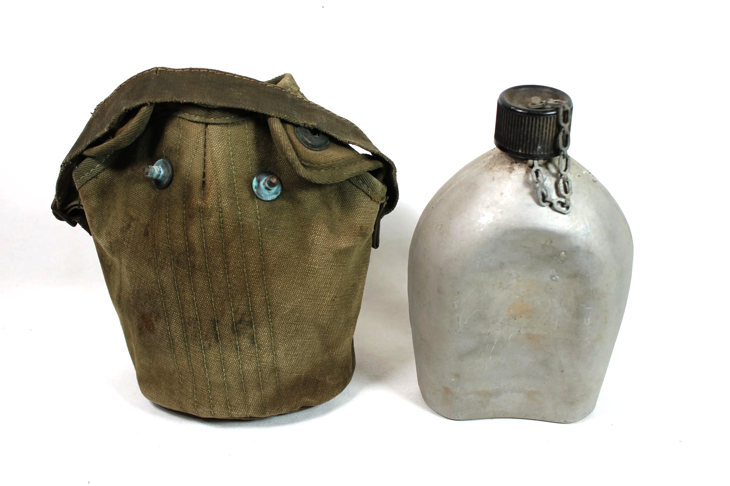 WW2 US 1945 Canteen Set W/ Custom Strap