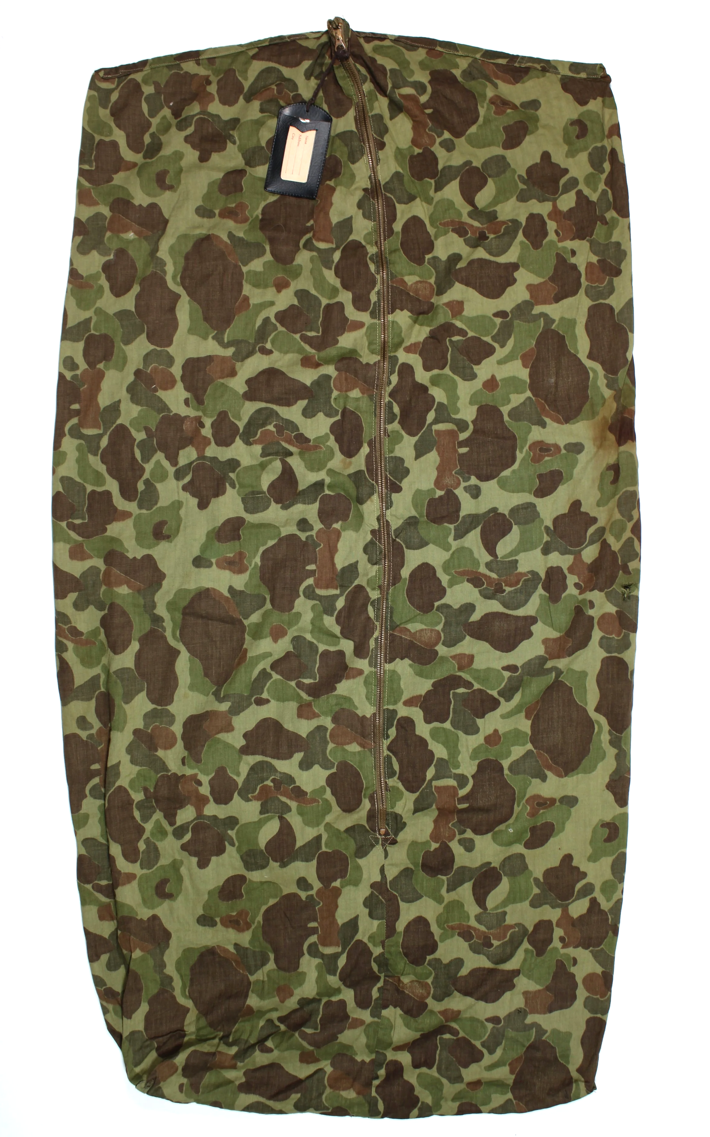 1960's / 70's Frogskin Camouflage Laundry / Coat Bag