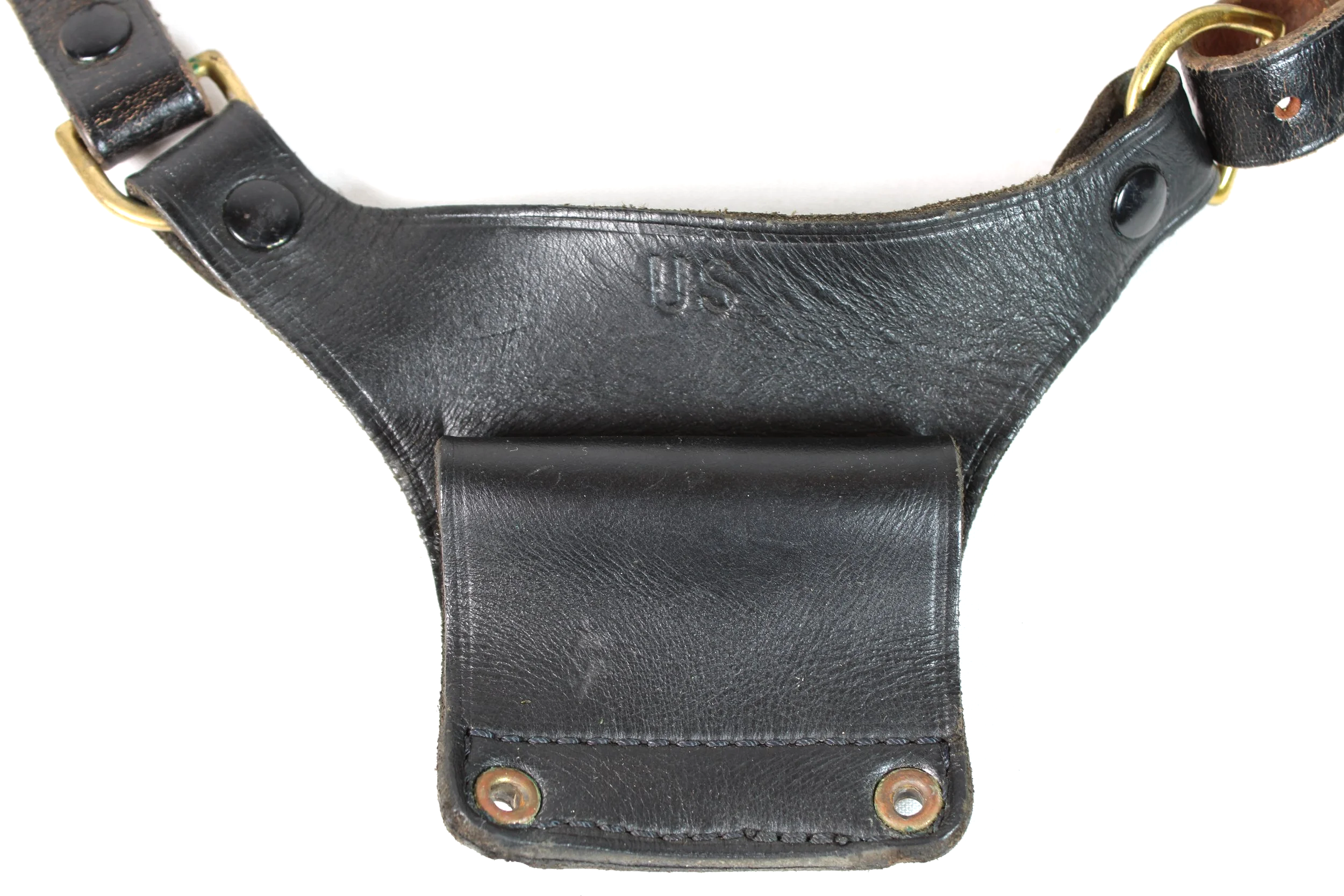 U.S. Military Police (MP) Black Leather Shoulder Cross Strap For 1911 , 1967 Dated