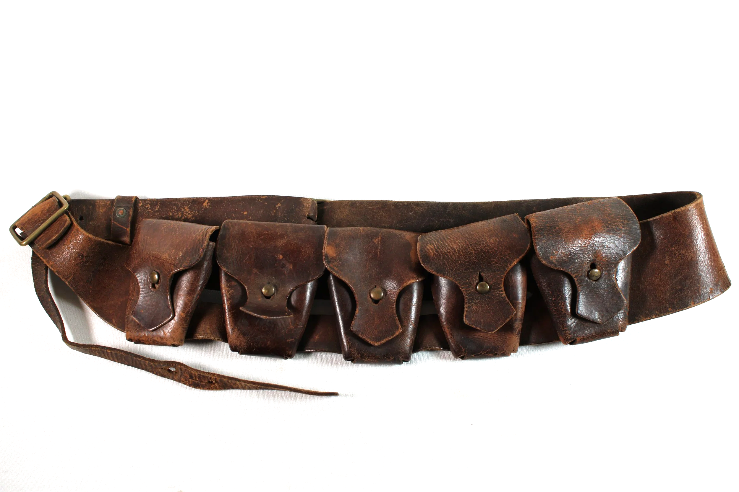 WW1 1903 PATTERN BRITISH ARMY 303 Lee Enfield LEATHER AMMUNITION BANDOLIER 1915 Dated