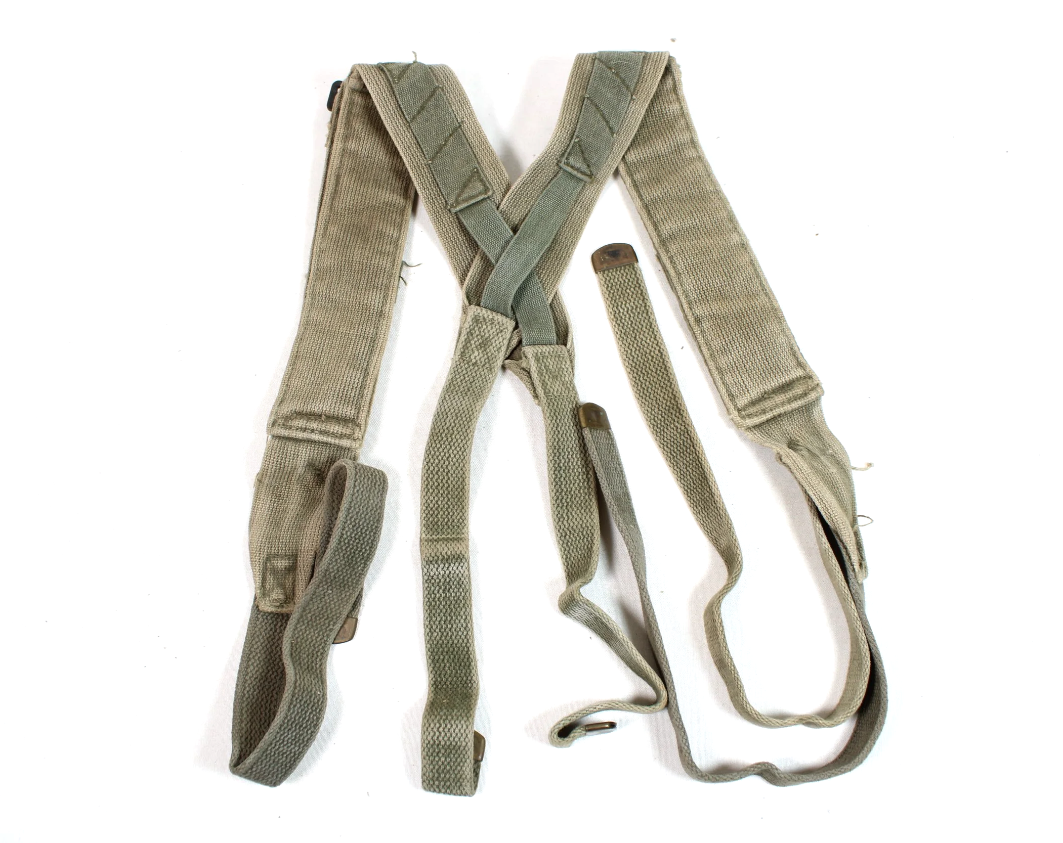 Original WW2 US M1944 Field Pack Cargo Suspenders (FOR PARTS / REPAIR)