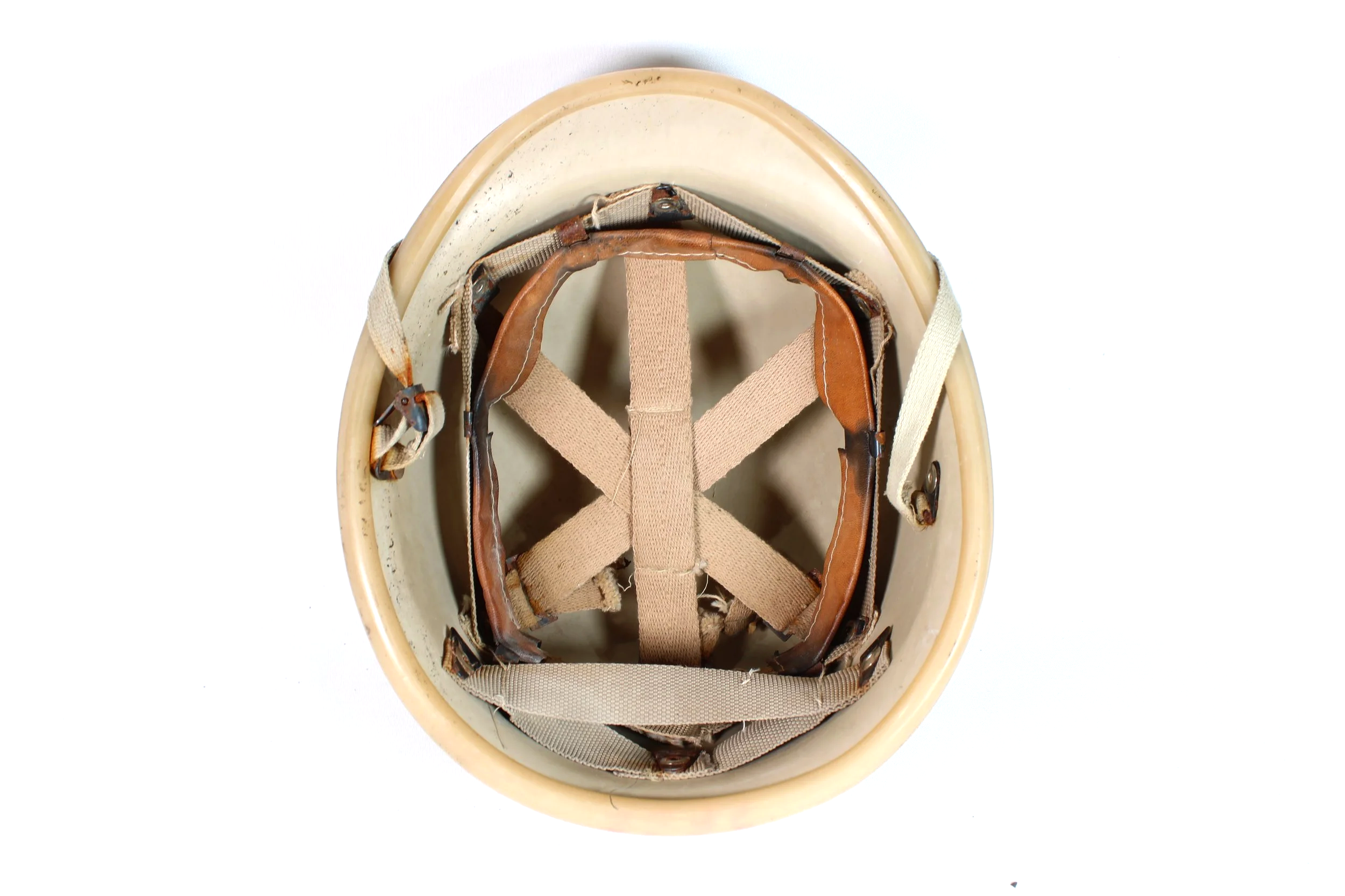 Rare Iraqi Army M90 Khaki Fiber Combat Helmet w/Full Liner & Straps (Jihm stamped)