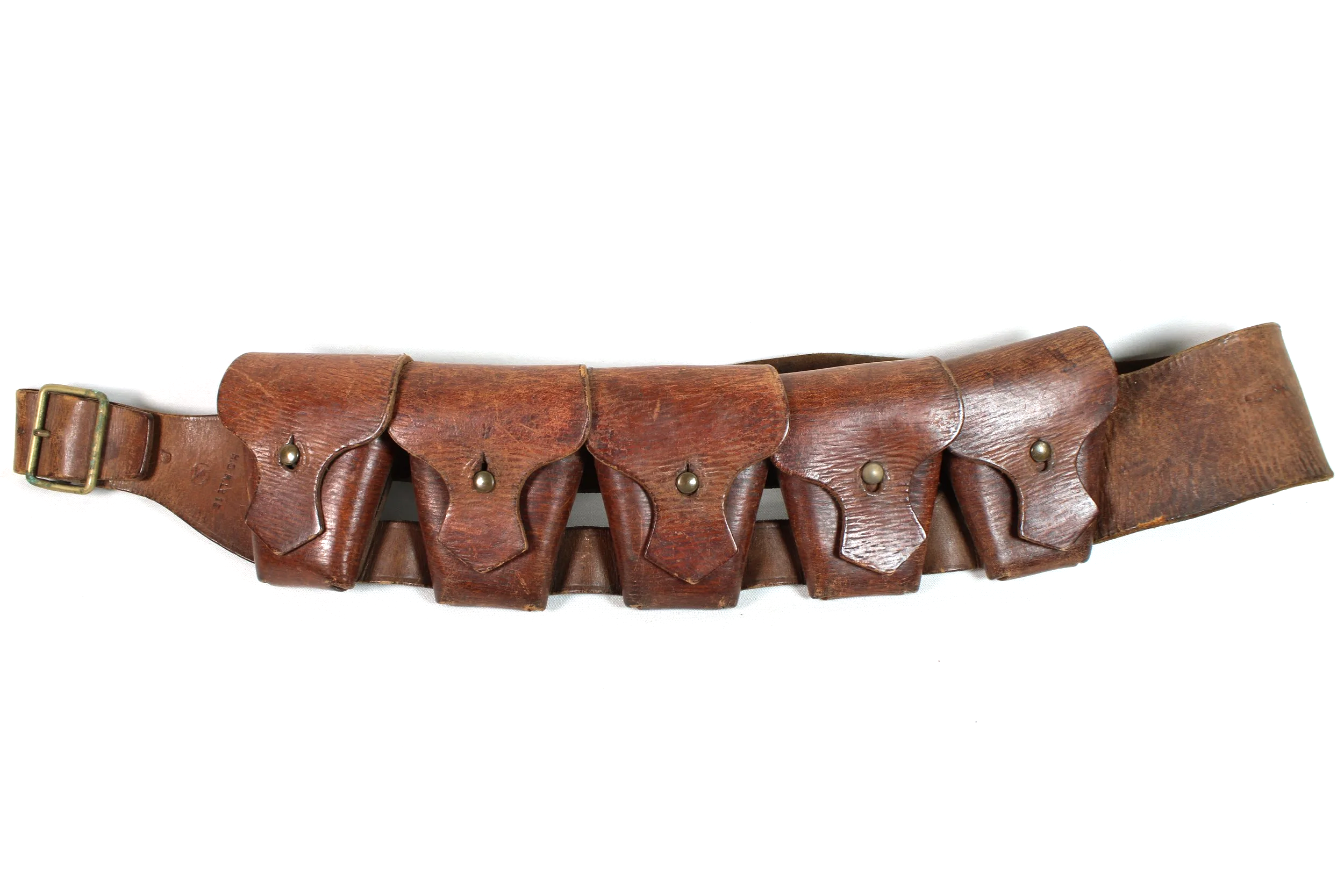 WW1 (Named) 1903 Pattern British Army 303 Lee Enfield Leather Ammunition Bandolier 1915 Dated