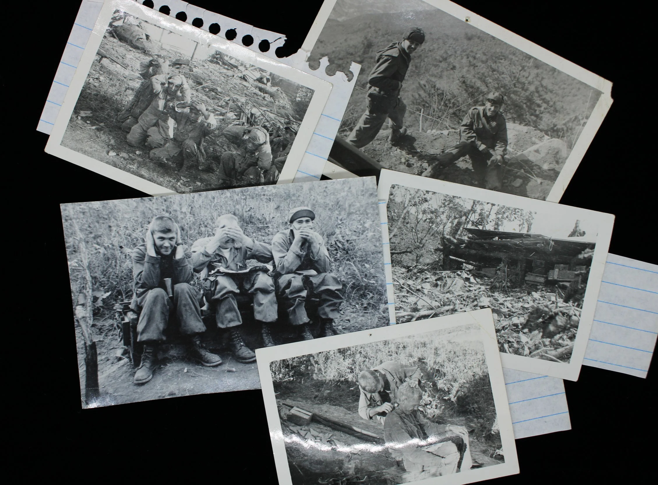 Lot of 5 Korean War Photos W/ Names and Descriptions
