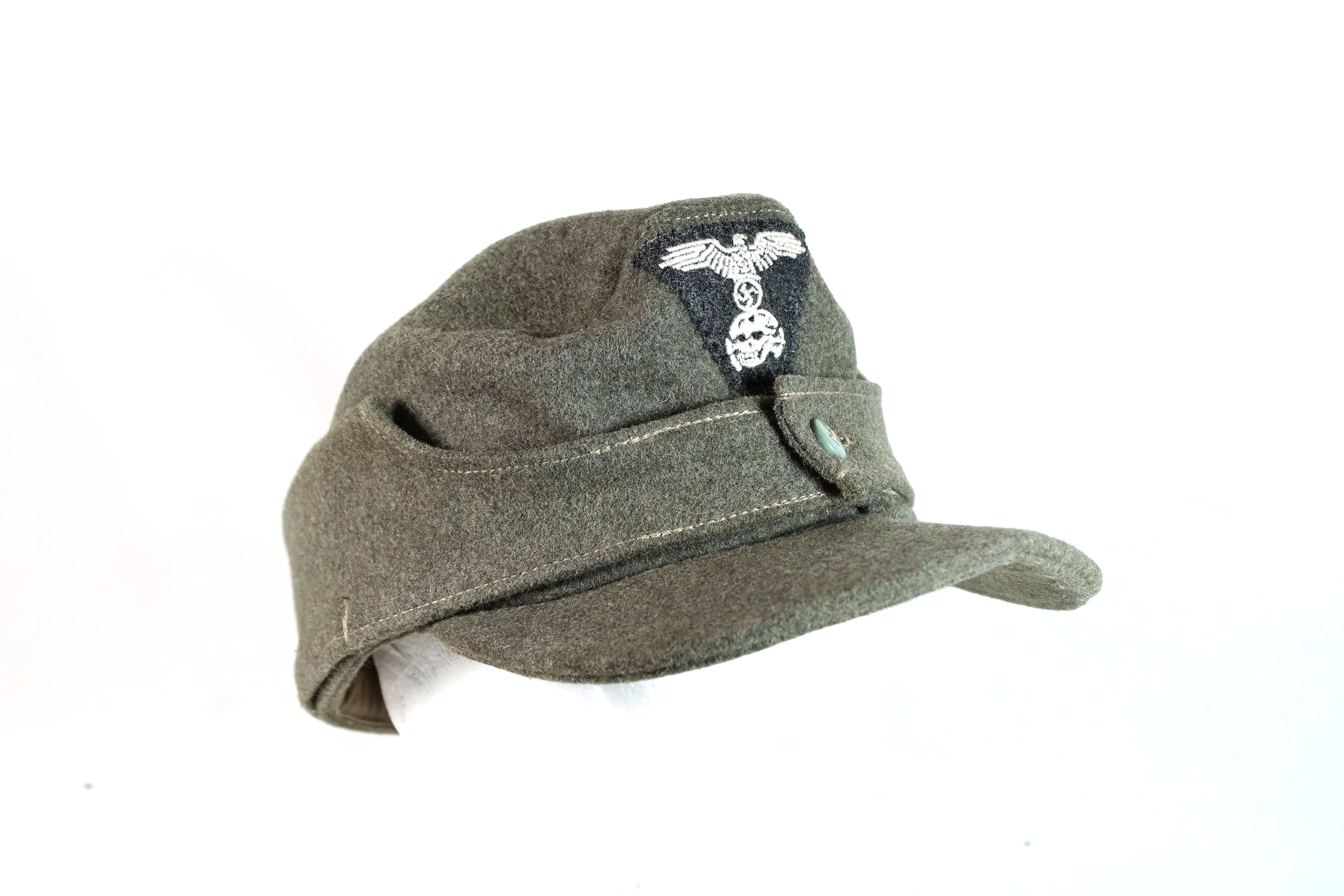 Late War One Button Waffen SS M43 Field Cap Reproduction Size 59