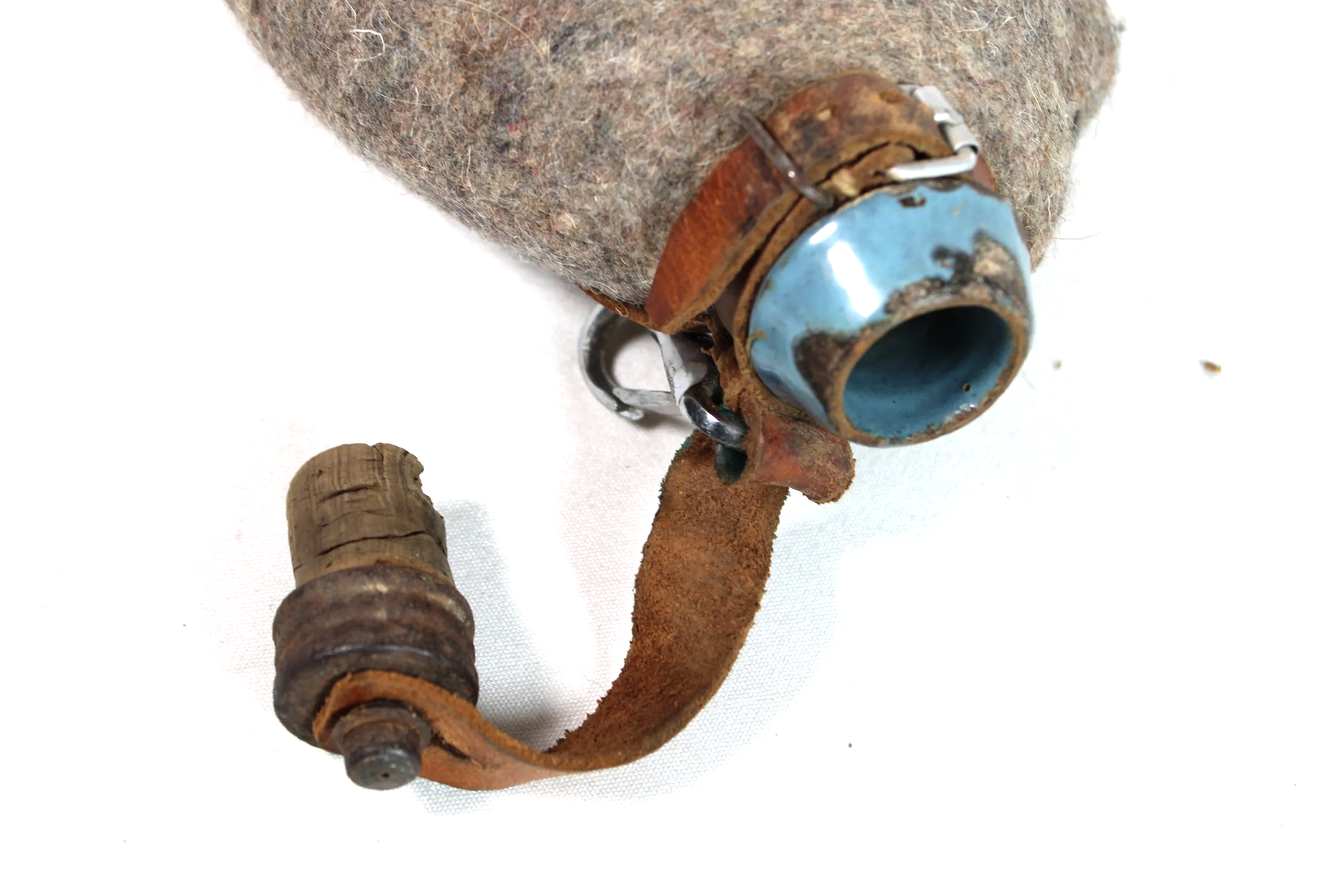 WW1 German Enamel Canteen Set (Feldflasche) Cork