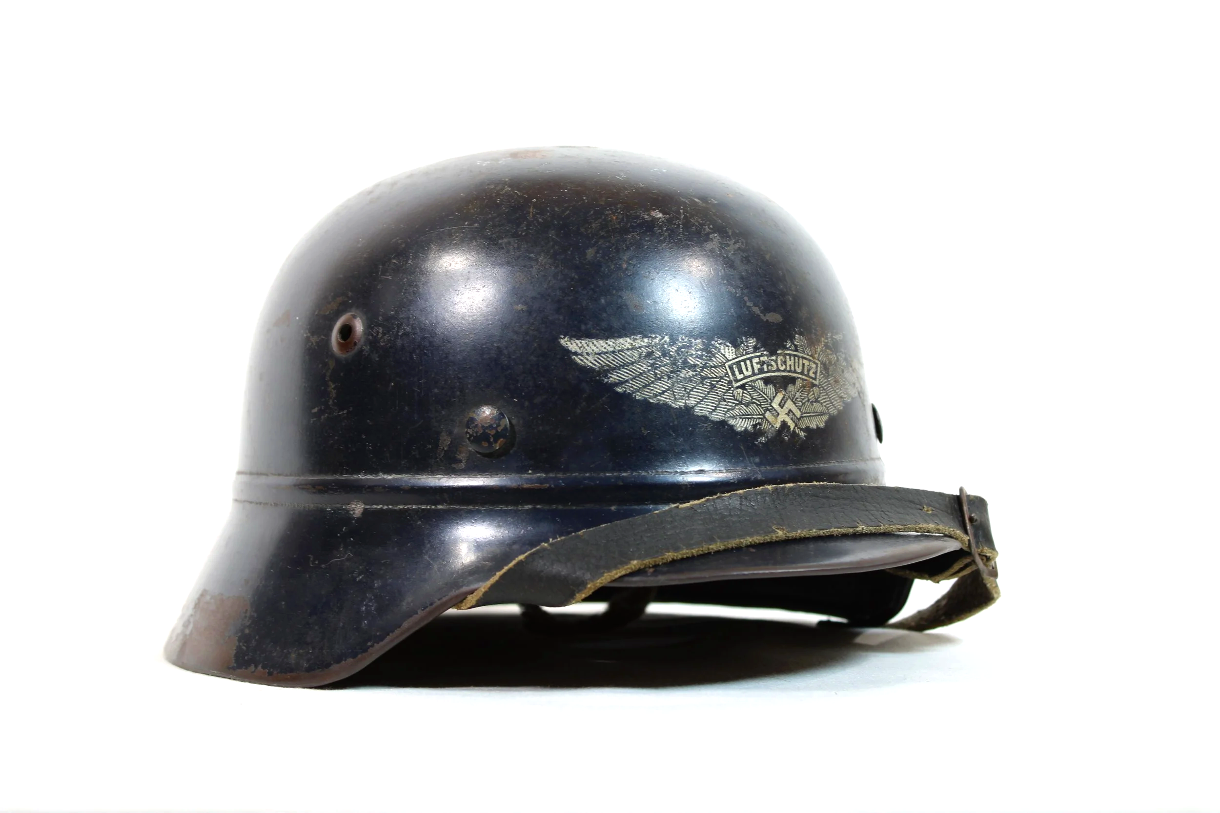 M35 NS62 Beaded Luftschutz Civil Air Defense WW2 German Helmet