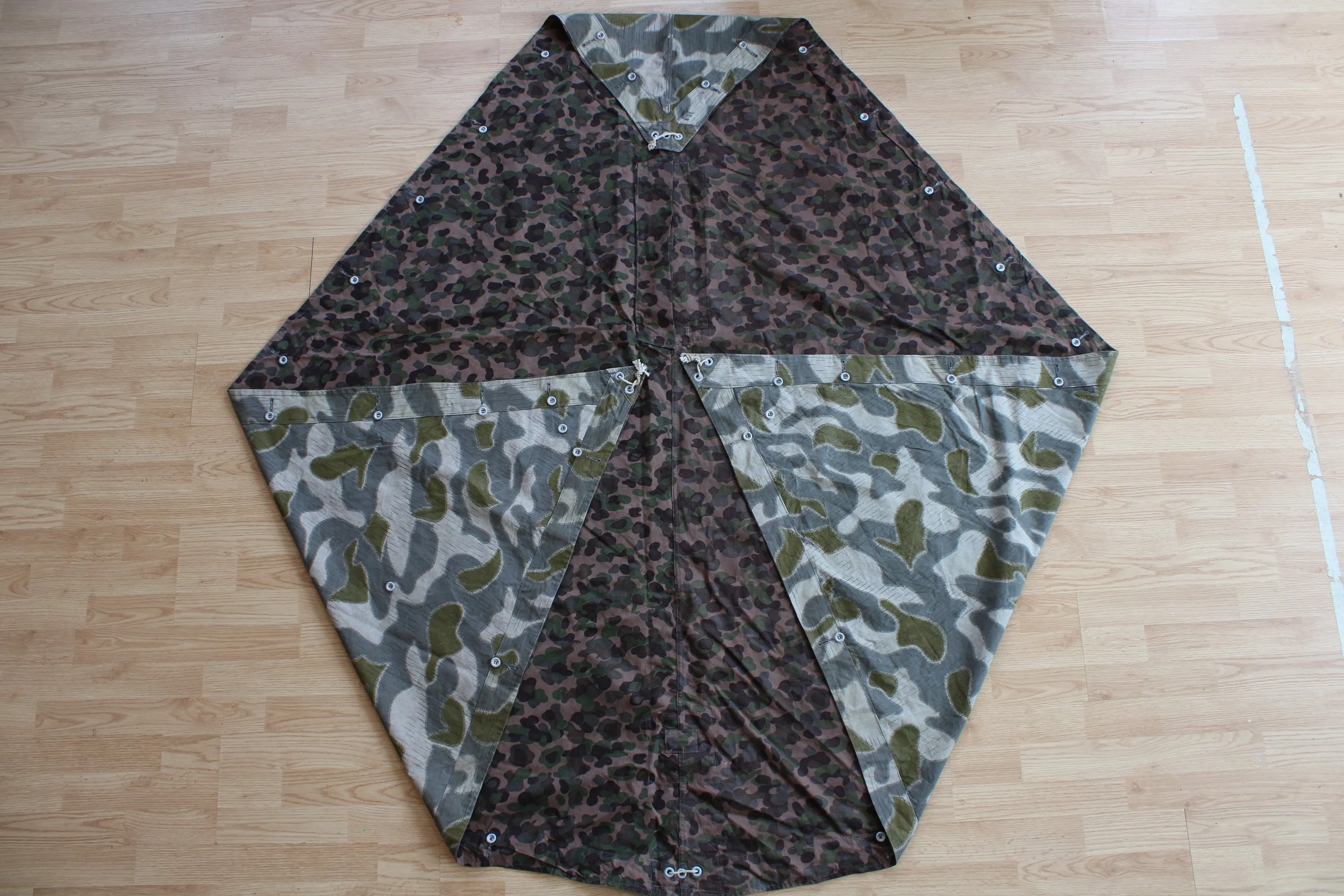 Austrian Army Zeltbahn/Poncho/Shelter Quarter Reversible KAZ 57 Splinter / Peadot / Steintarn Zeltbahn