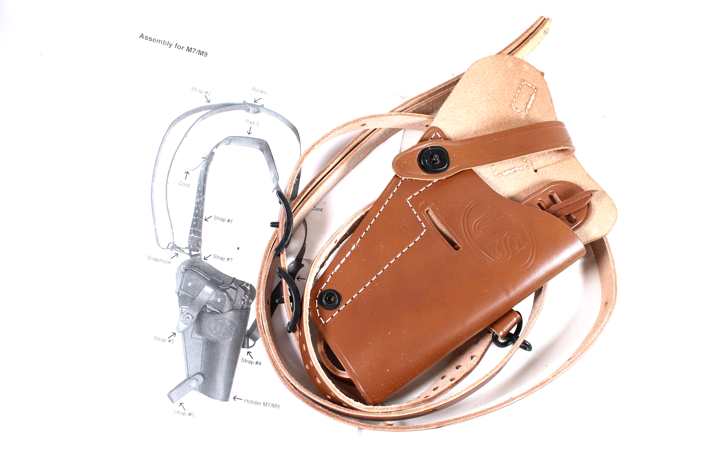 US M7 WWII Leather Shoulder Holster for 1911 Pistol (New)