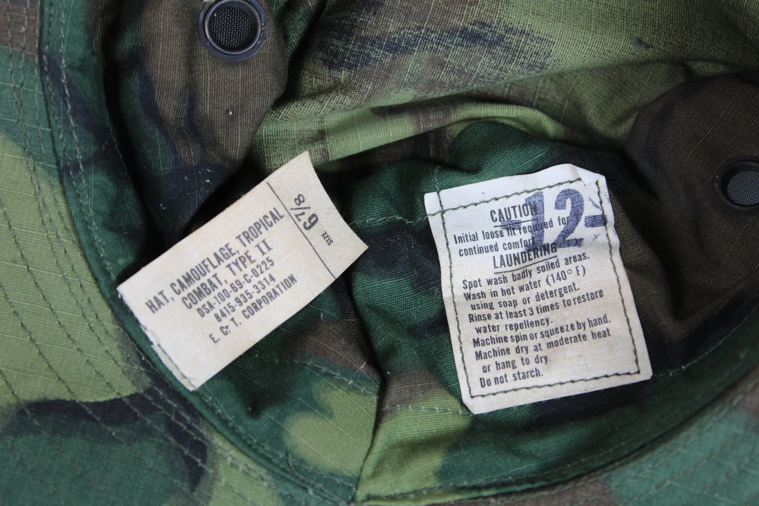 ERDL Camouflage Boonie Hat 1968 Vietnam War Size 6 7/8