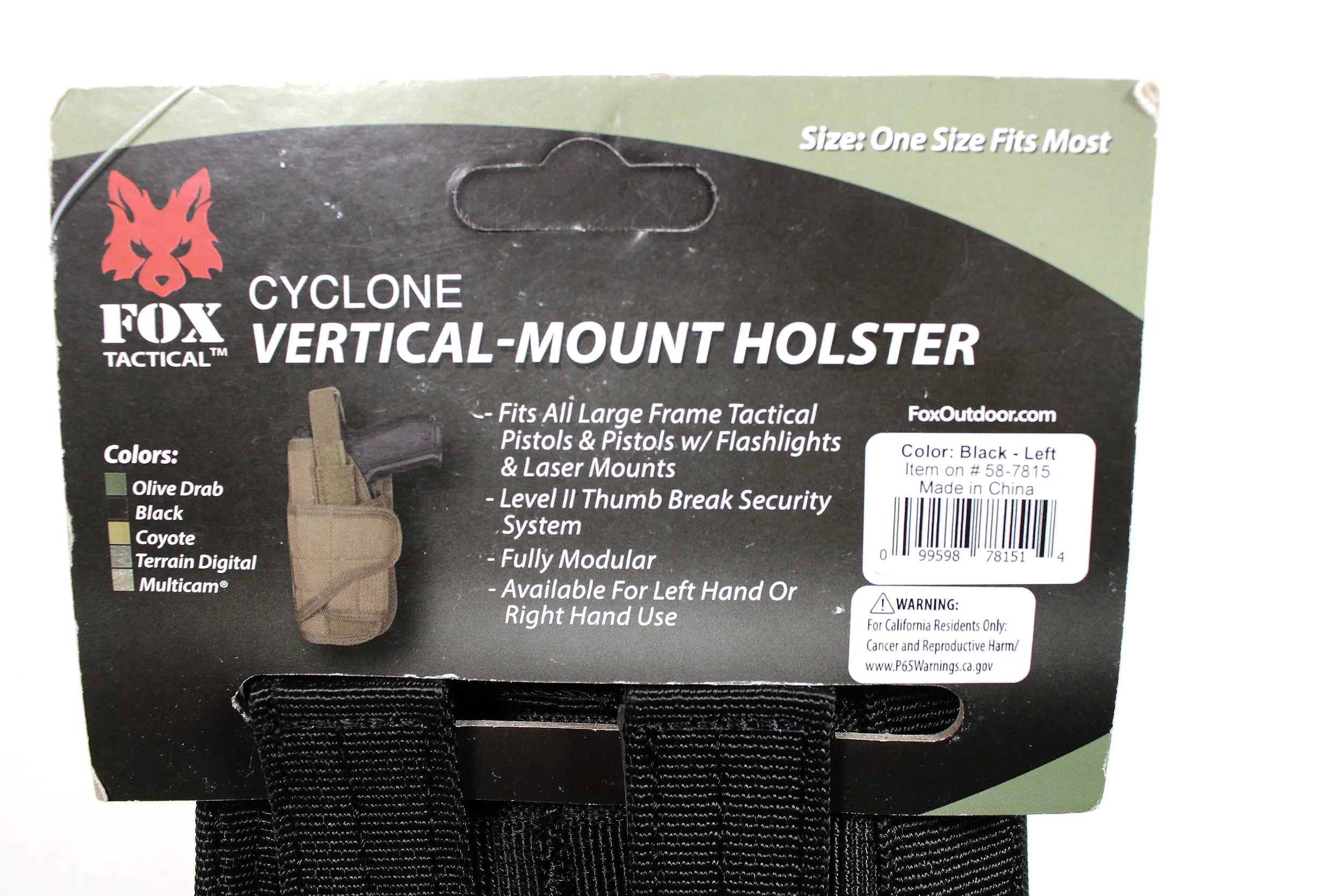 NEW Fox Tactical Cyclone Vertical Mount Large Frame Pistol Holster MOLLE (LEFT HANDED)