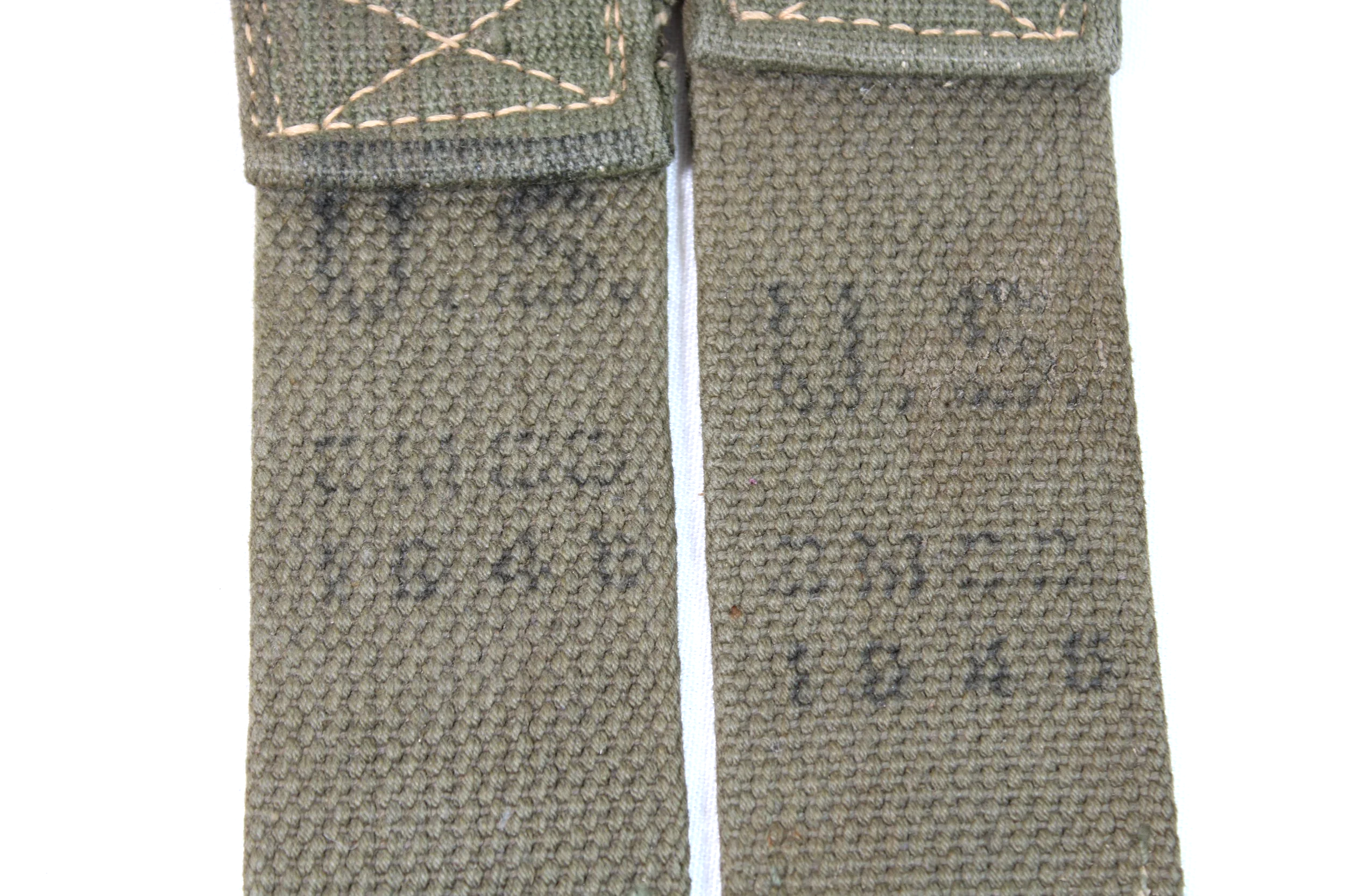 Original WW2 US M1944 Field Pack Cargo Suspenders (BM CO 1945)