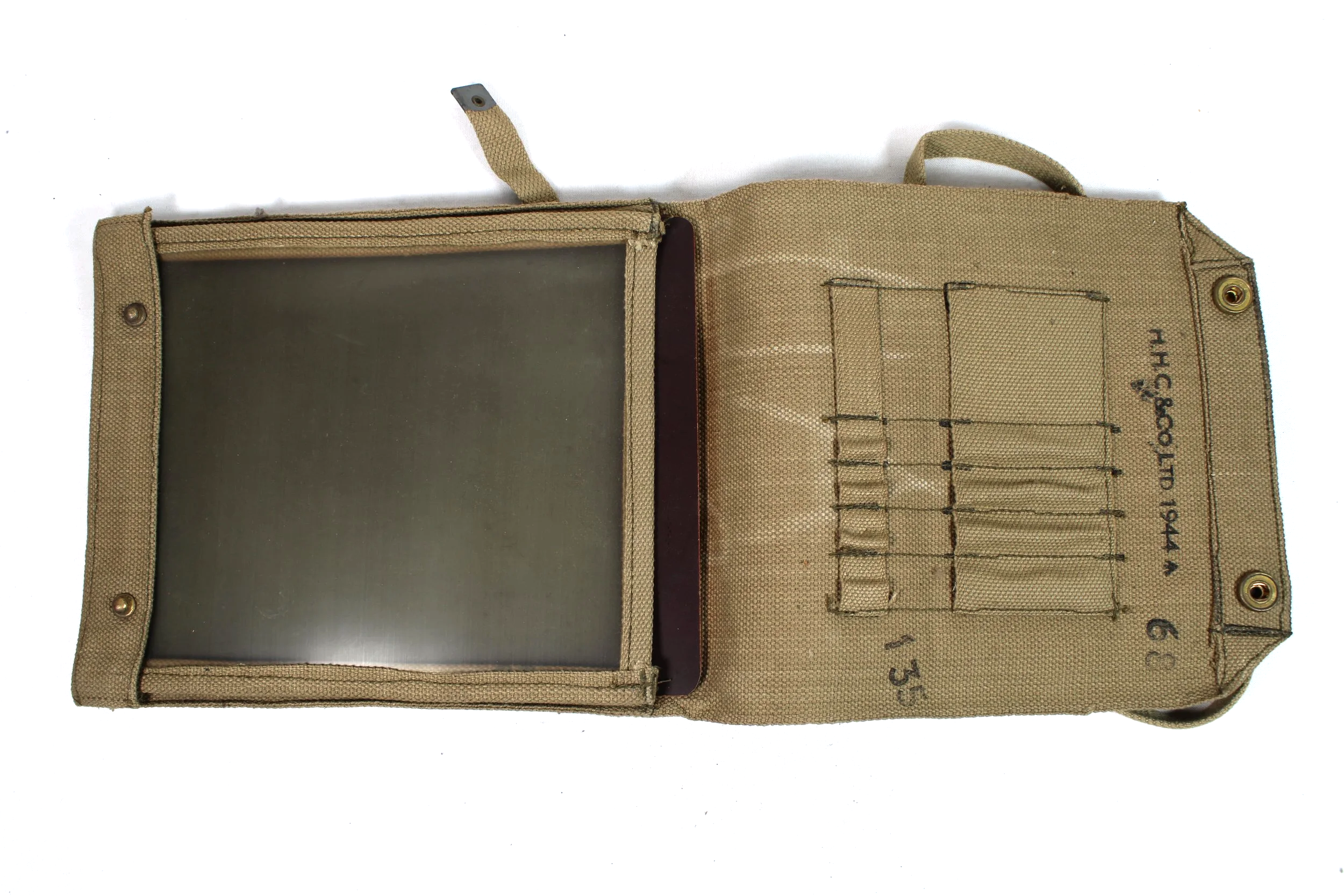 1944 WWII British Army 1937 Pattern Webbing Officers Map Case with Strap
