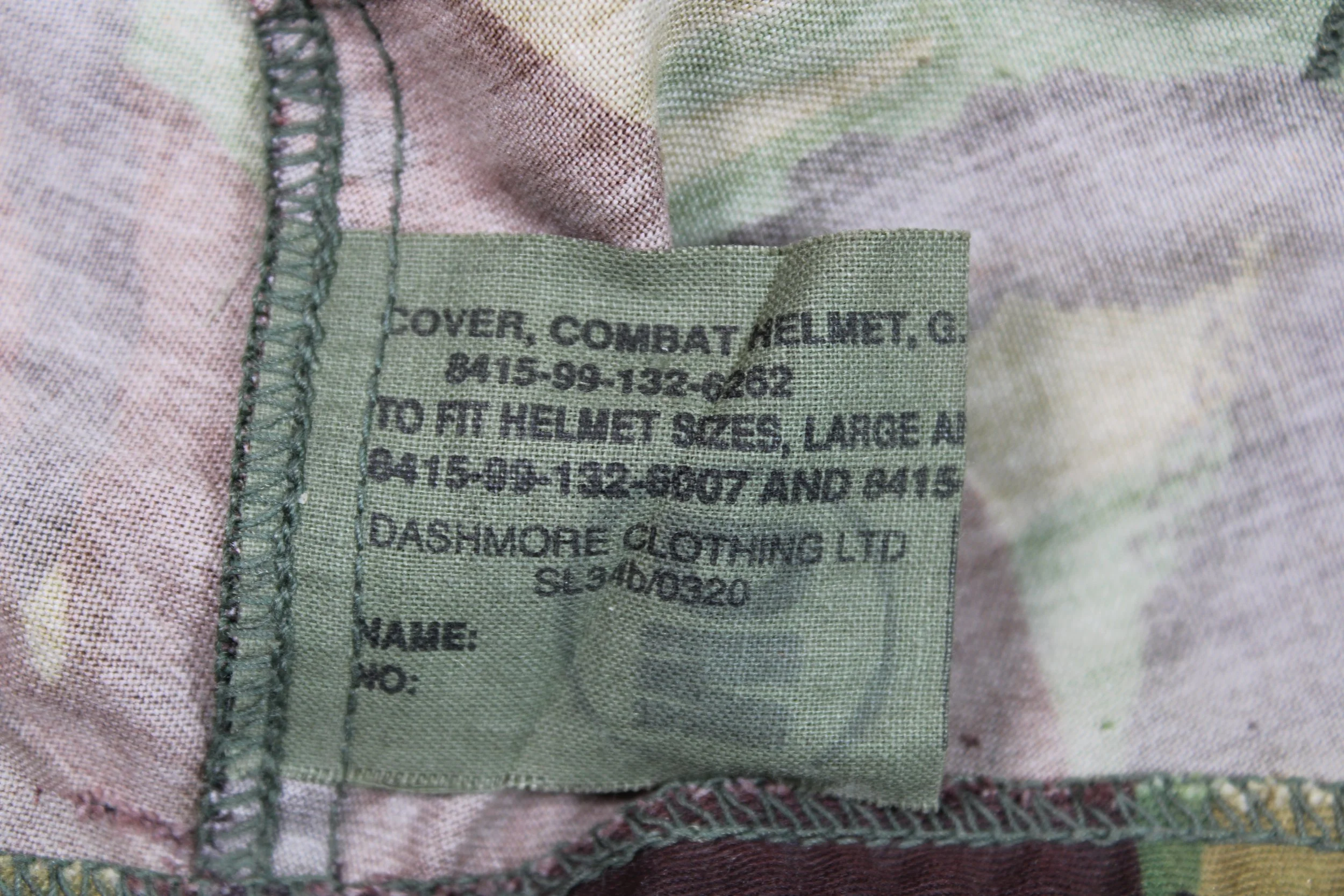 British Army MK6 Helmet Cover Disruptive Pattern Material (DPM) Camouflage Large