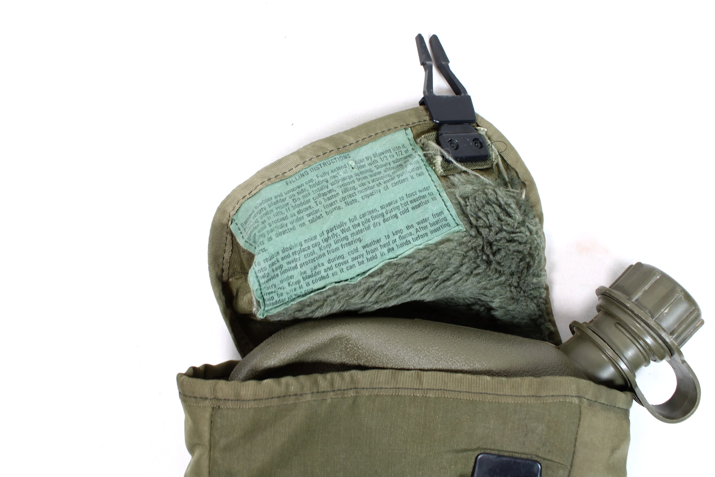 2 QT Collapsible Water Canteen with Cover, 1974 Cover, 1986 Canteen