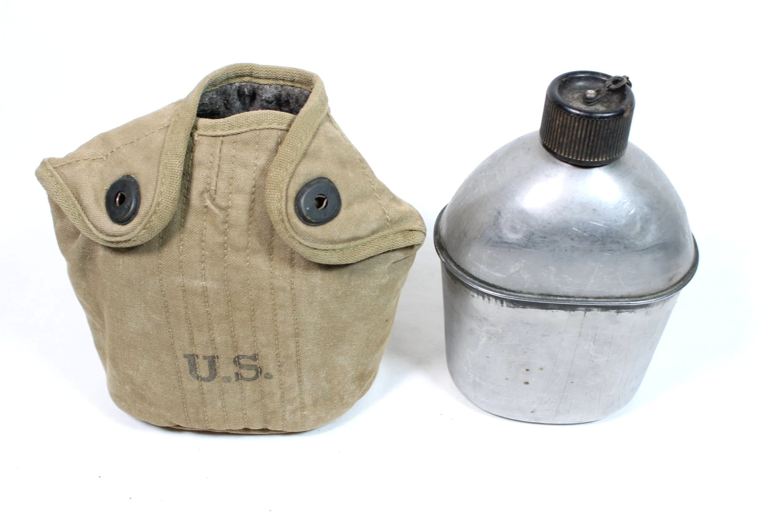 WW2 Canteen Set  1941 Cover M1941 US Canteen Cavalry Extension Hanger 1943 Canteen