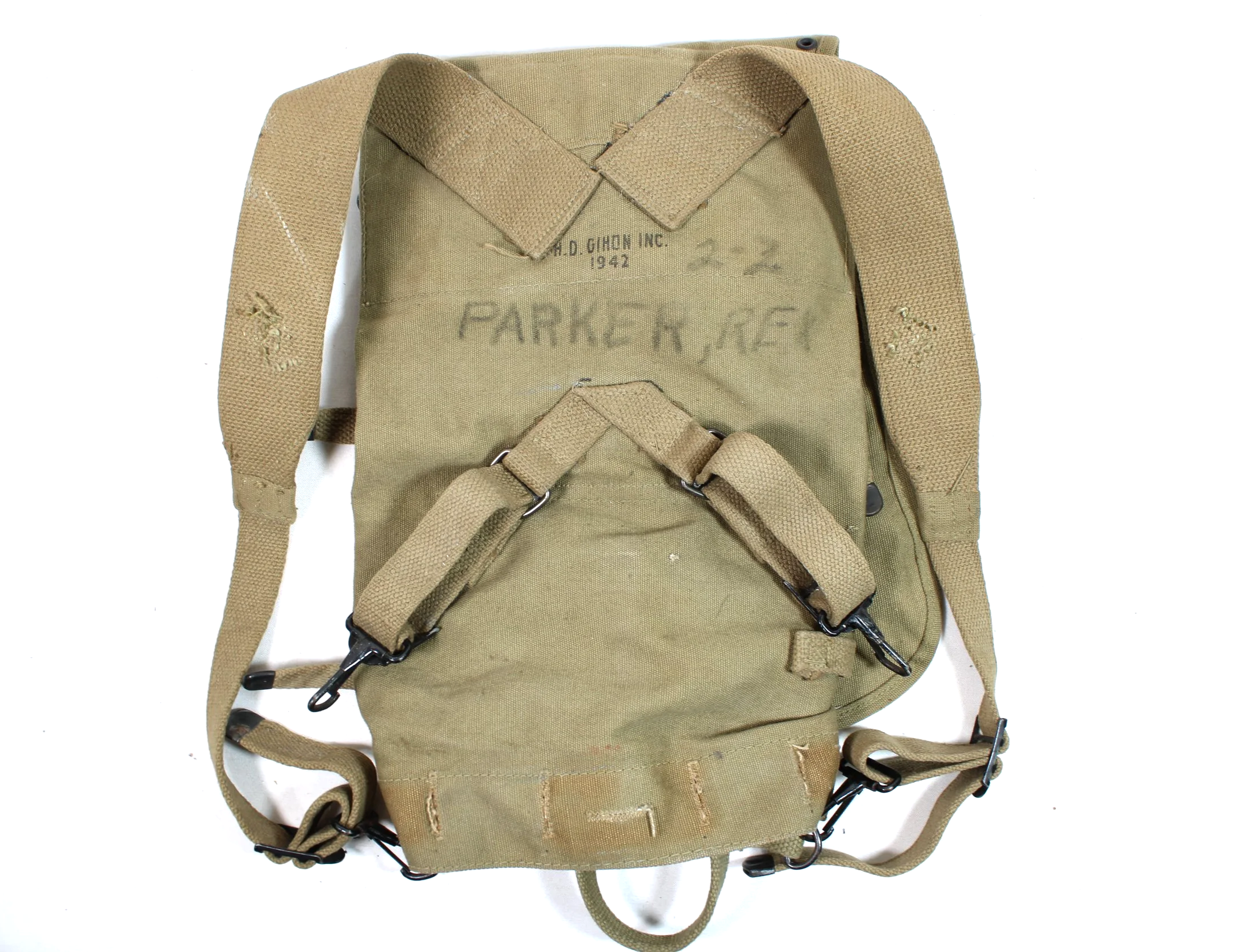 WWII US (Named) M1928 Haversack / Combat FIELD PACK Backpack 1942 dated