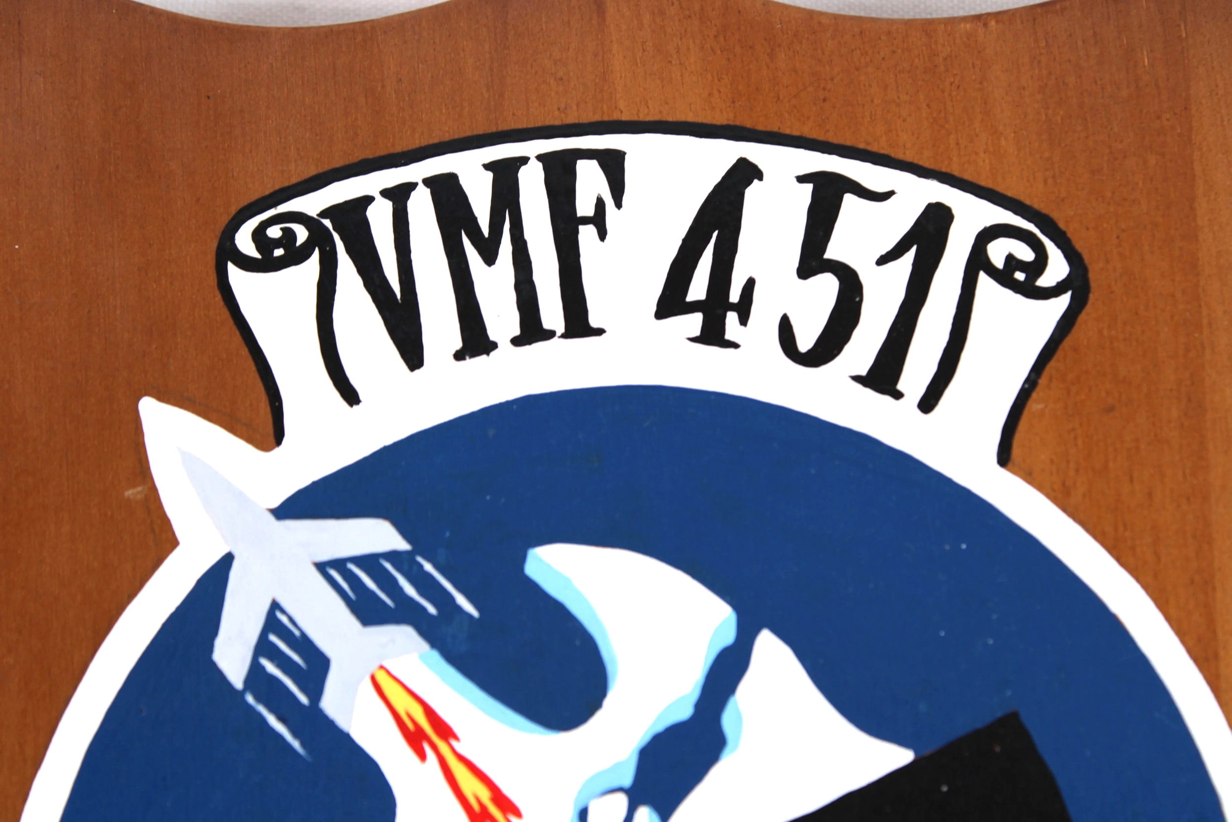 Marine Fighter Attack Squadron 451 "Vini Vici" (VMF-451) "Warlords" Plaque Hand Painted