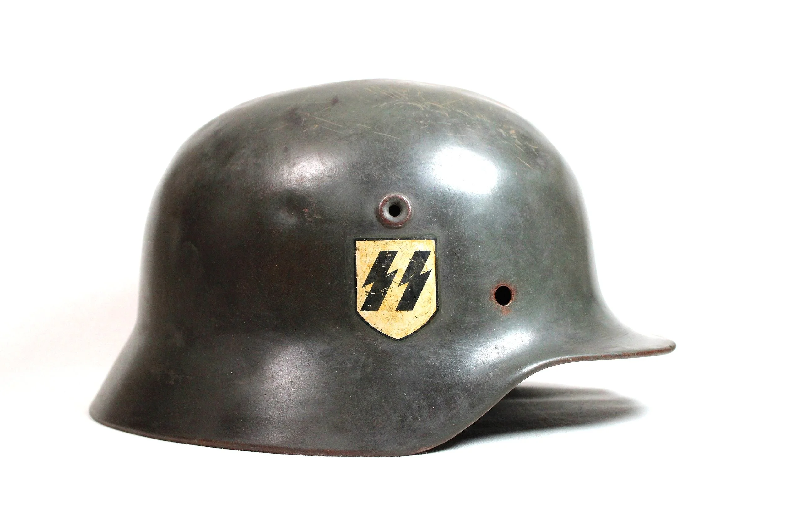 Finnish M40/55 Helmet Shell Converted To WW2 German EF64 Double Decal Waffen SS