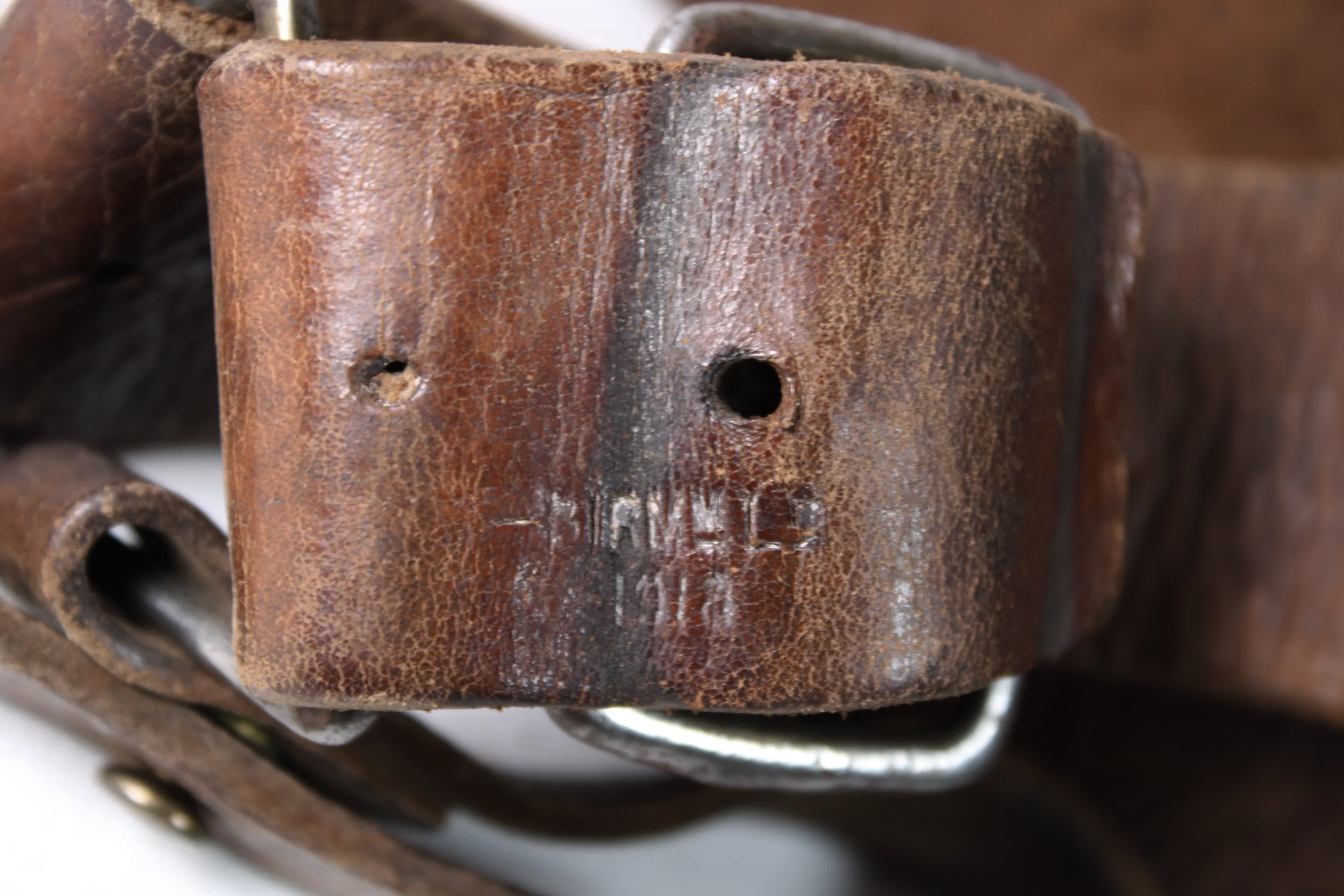 WW1 1903 Pattern British Army 303 Lee Enfield Leather Ammunition Bandolier 1918 Dated