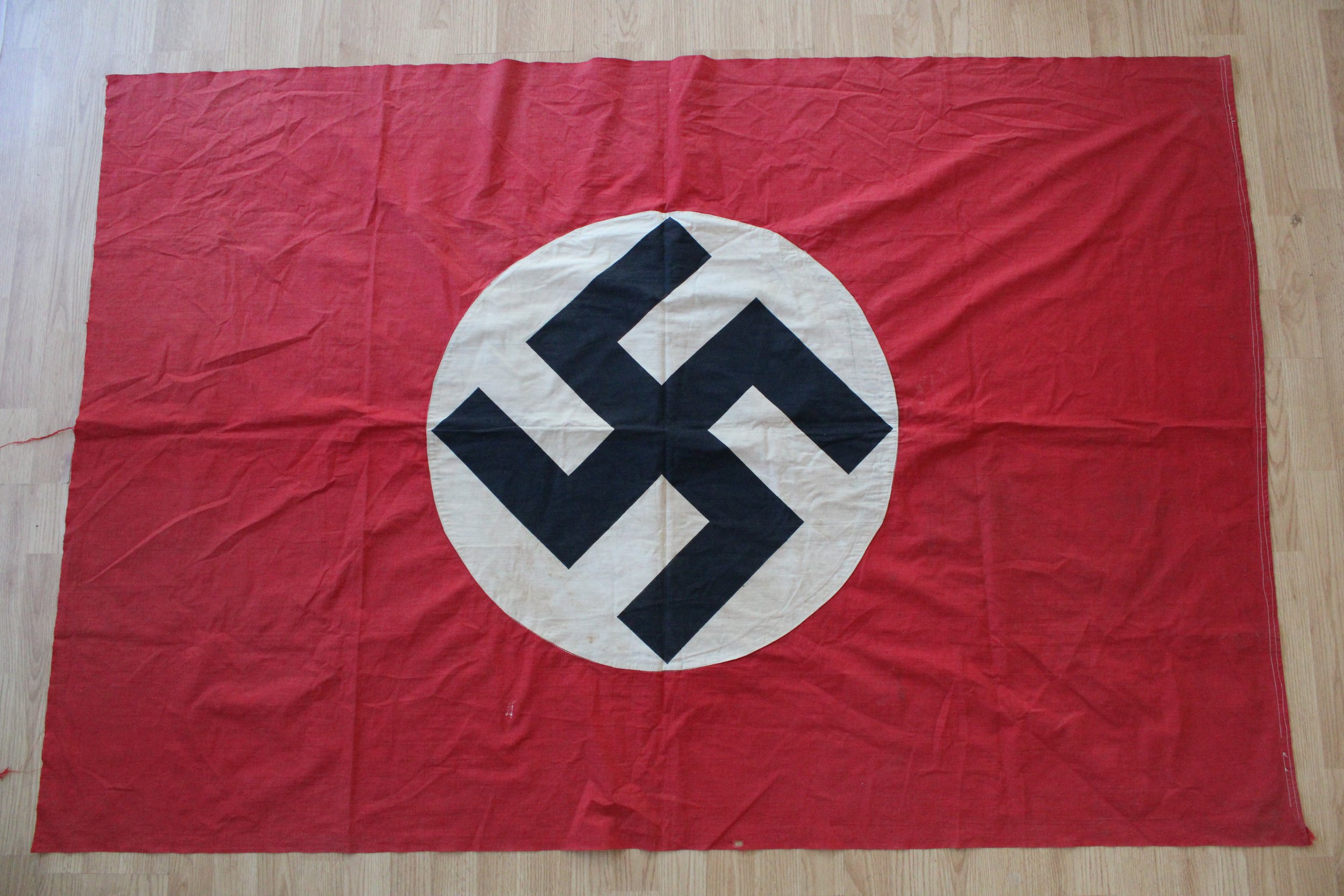Third Reich WW2 German Original Large "Cut Down" NSDAP Swastika Flag