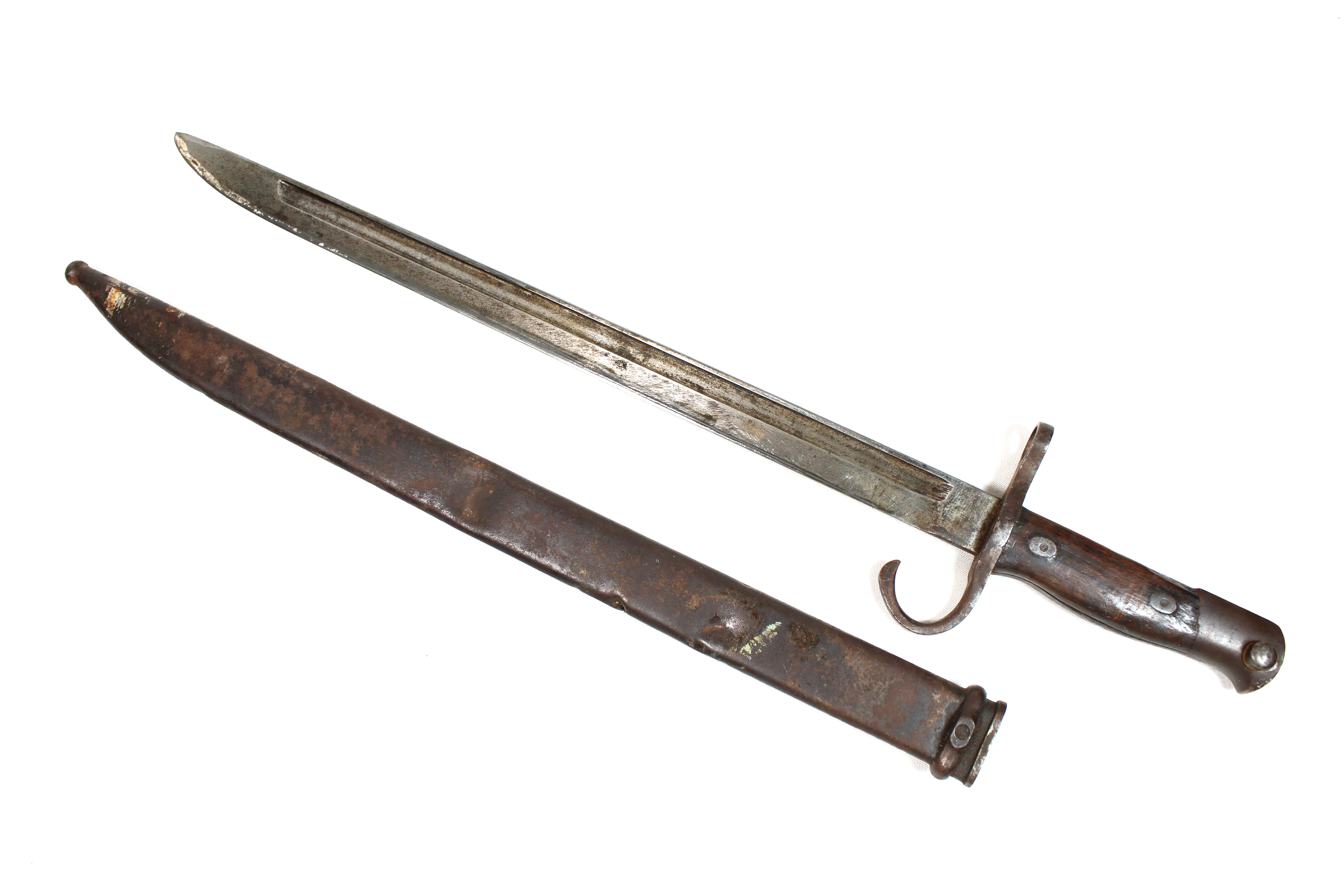WWII Japanese Type 30 Arisaka Battle Damaged Bayonet W/Scabbard "Kokura Arsenal"