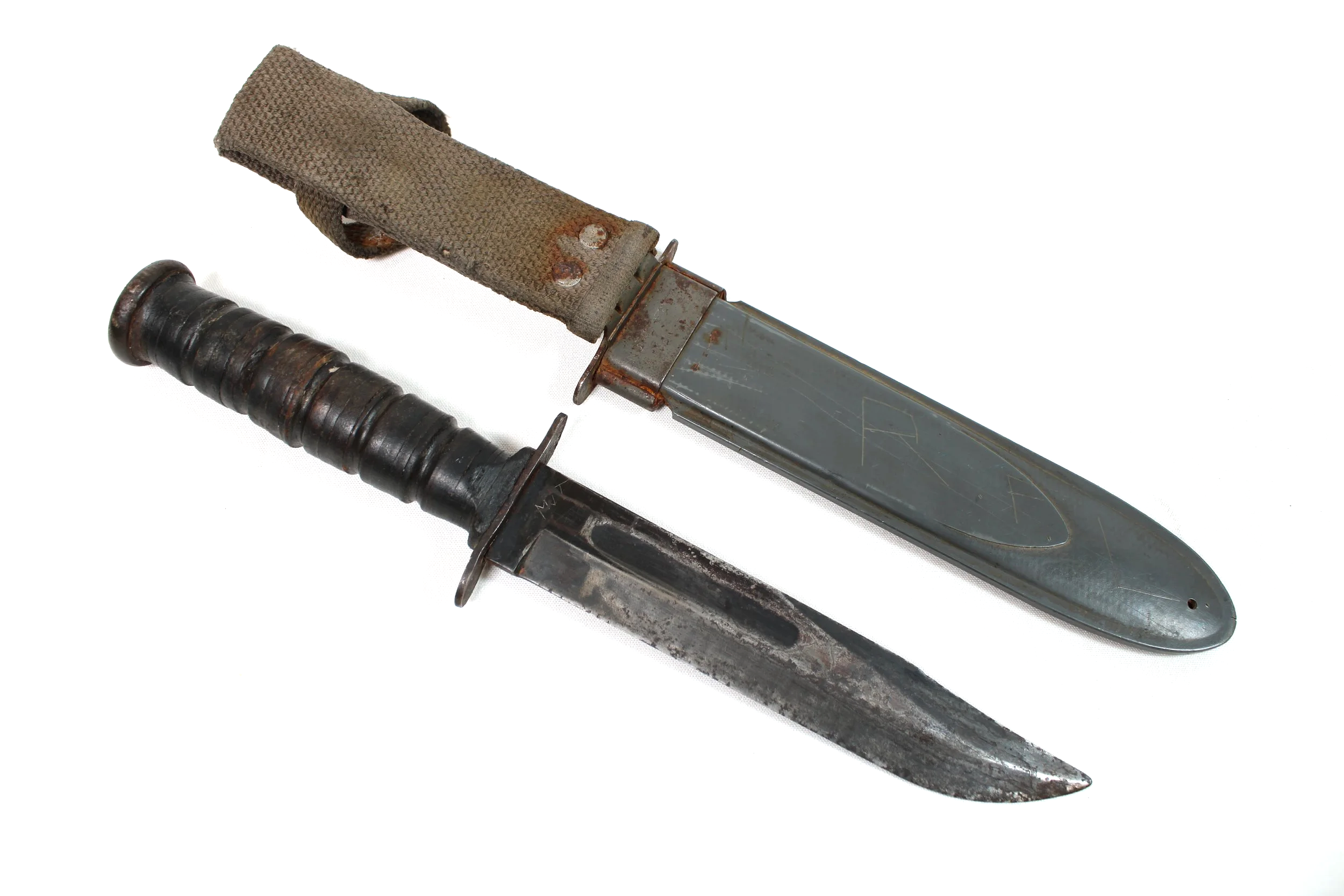 WWII KA-BAR MK 2 Navy Fighting Knife w/ NORD B.M Co. V.P Sheath