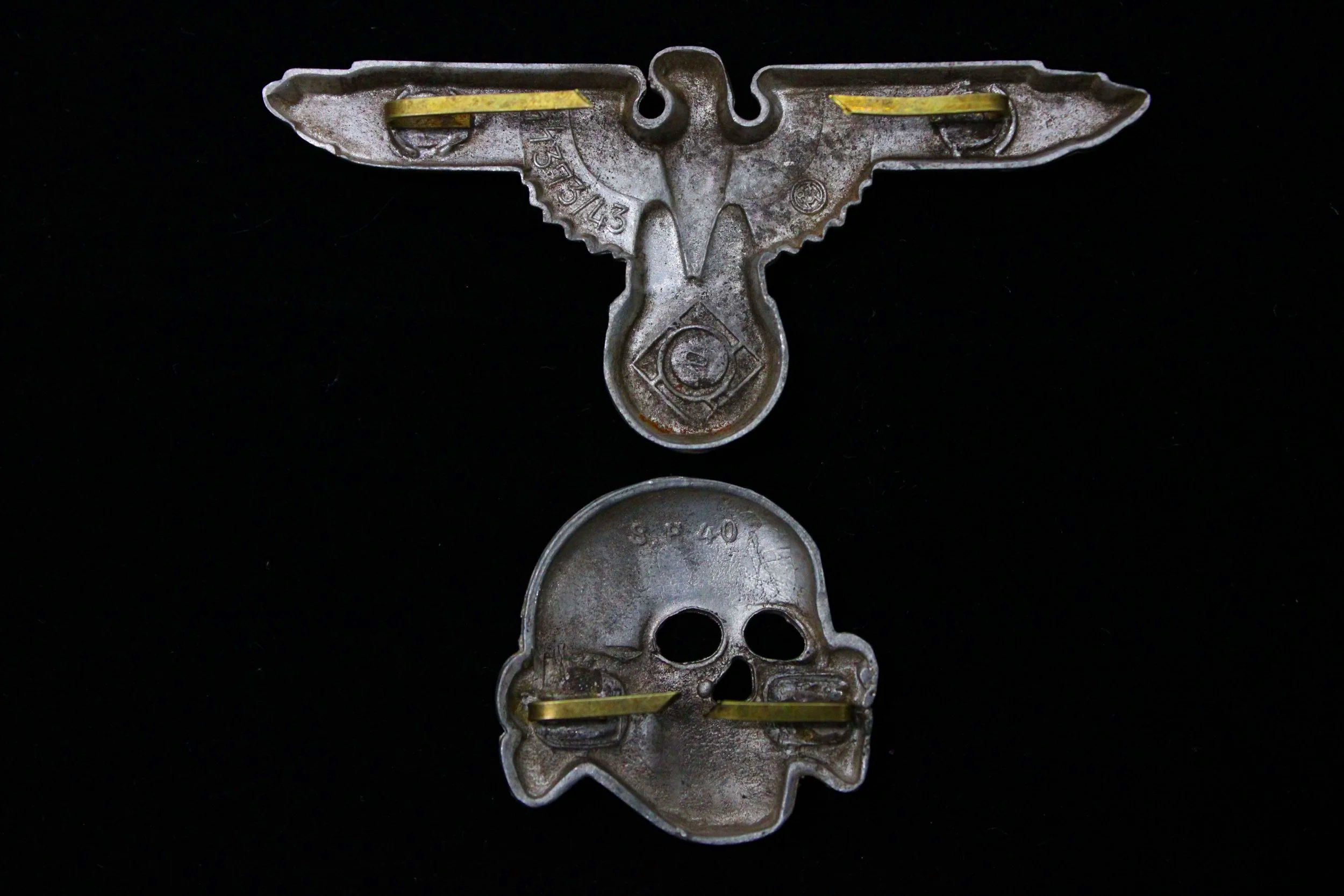 Reproduction WW2 German Waffen SS "Totenkopf" Visor Cap Skull & Eagle Set (SP. 40, RZM 373/43)