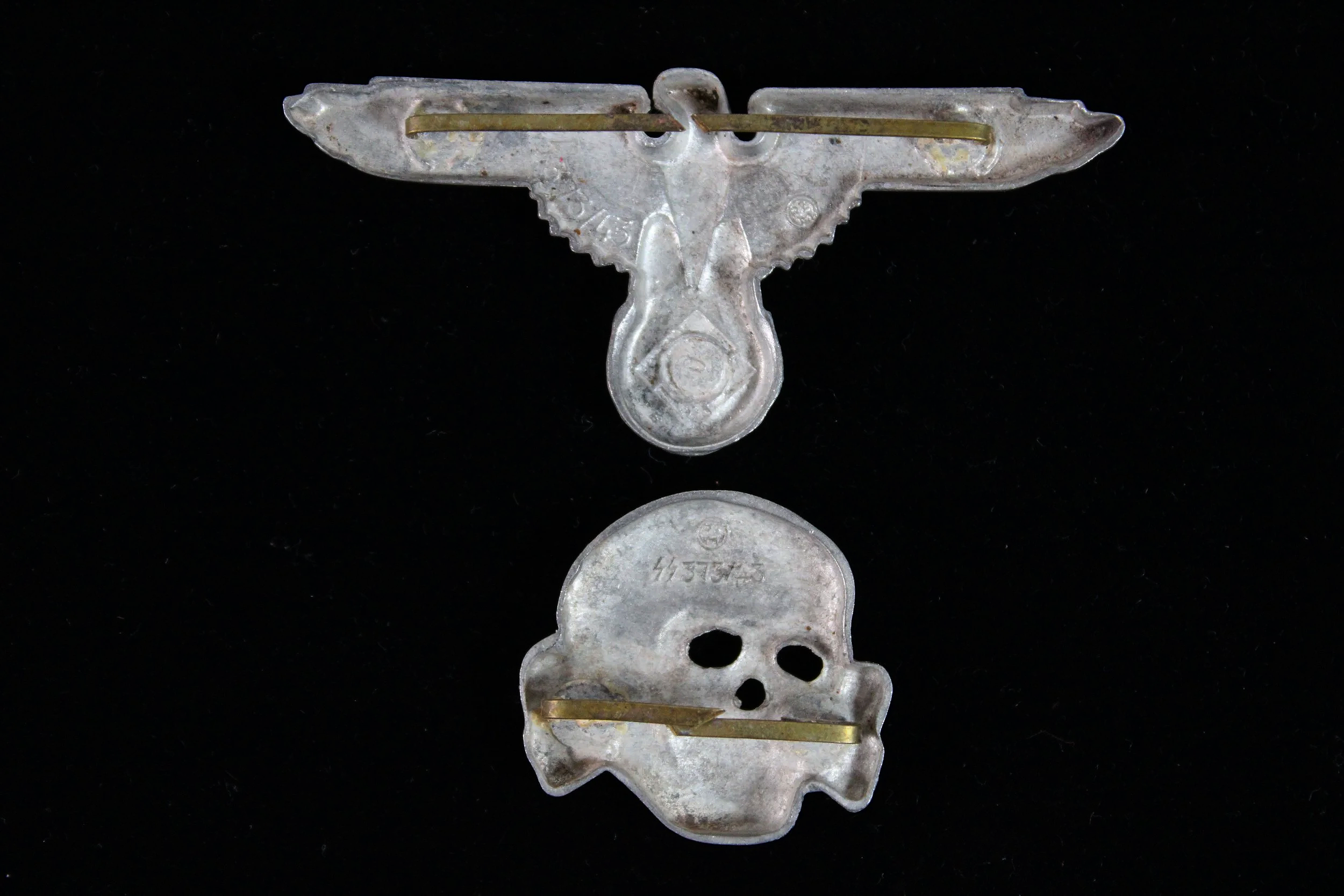 Reproduction WW2 German Waffen SS "Totenkopf" Visor Cap RZM 373/43 Skull & Eagle Matching Set