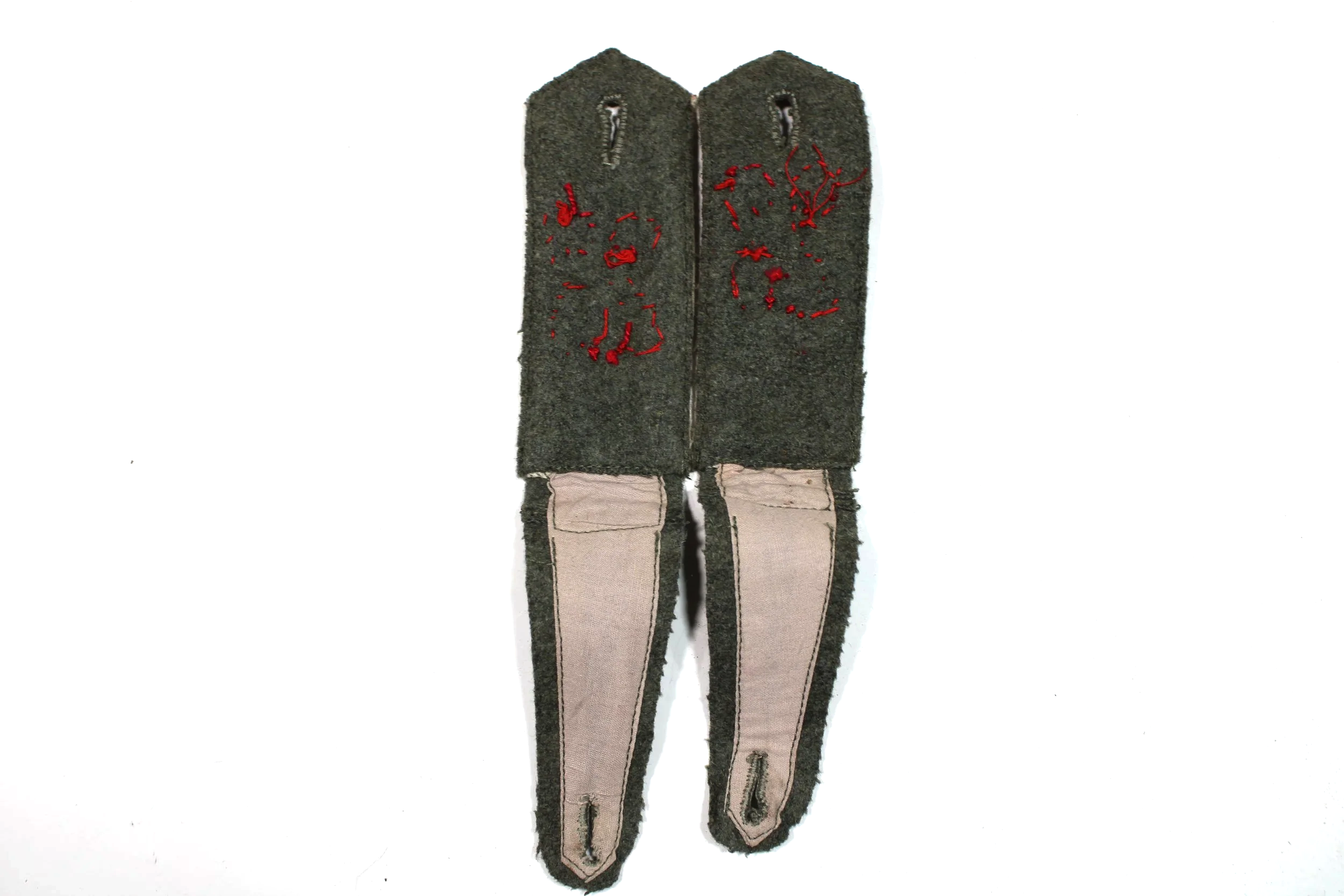 WW1 Imperial German M1915 25th Infantry Reproduction feldgrau wool shoulder boards back side