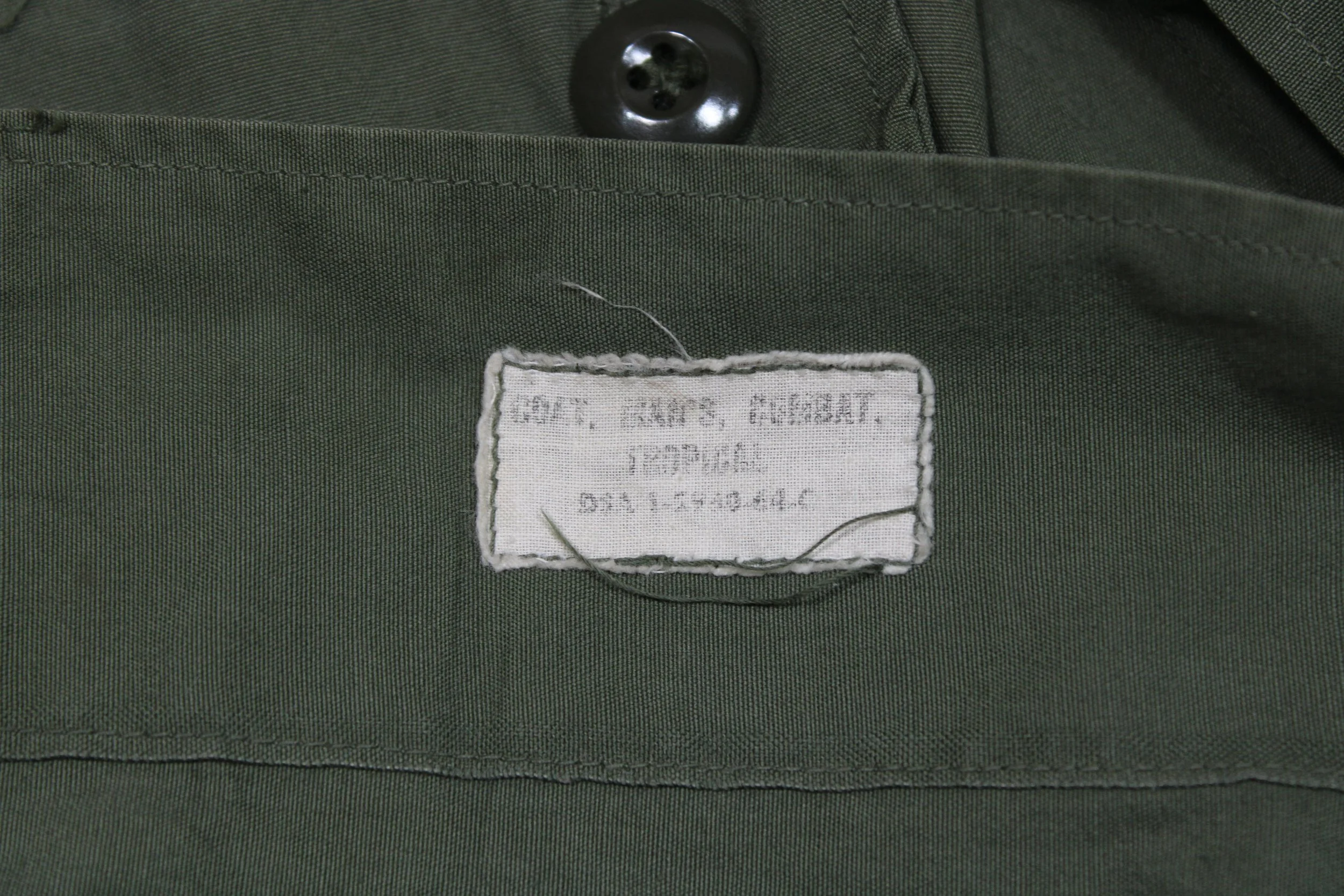 First Pattern Poplin Exposed Button Vietnam War Jungle Fatigue Combat Jacket