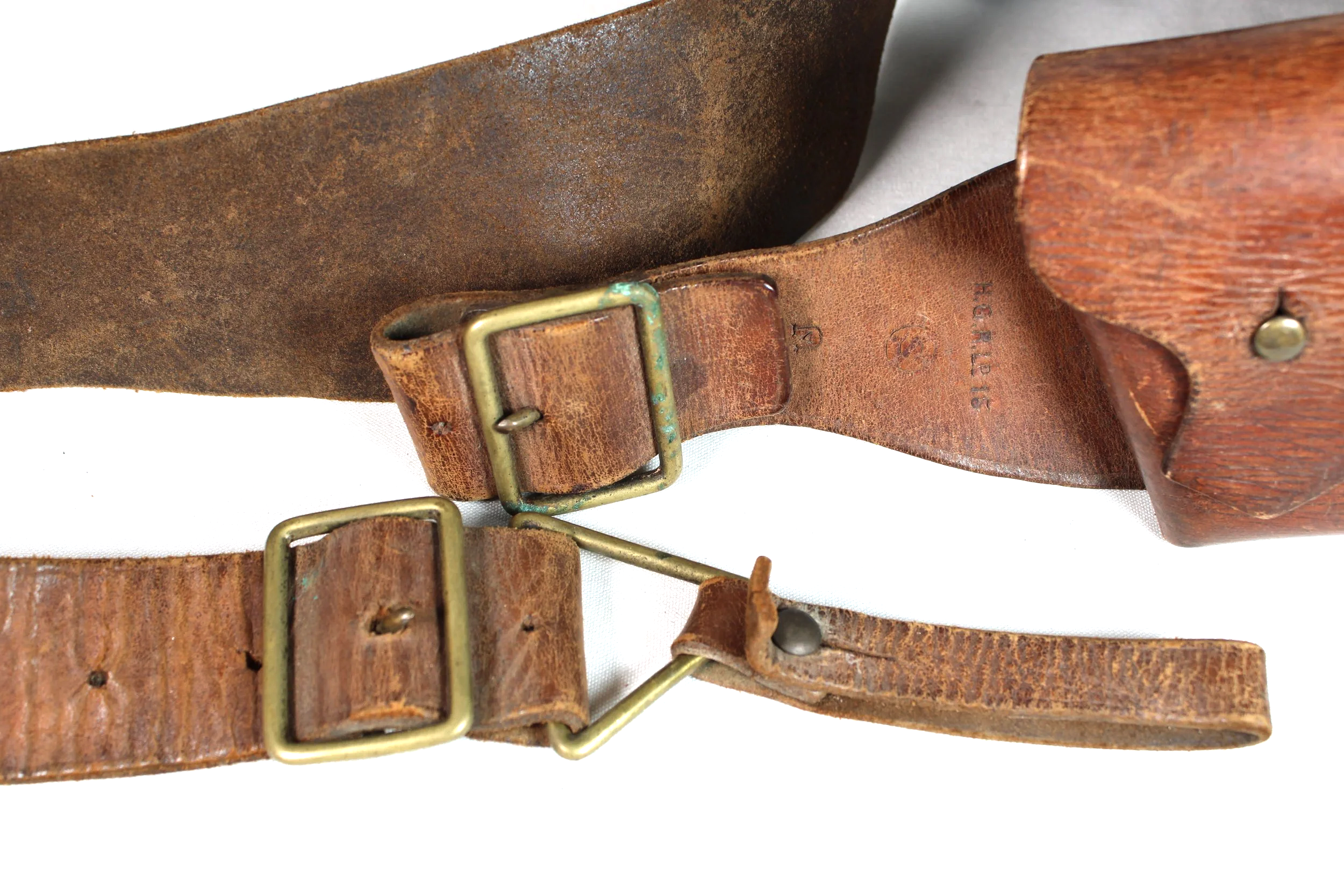 WW1 (Named) 1903 Pattern British Army 303 Lee Enfield Leather Ammunition Bandolier 1915 Dated