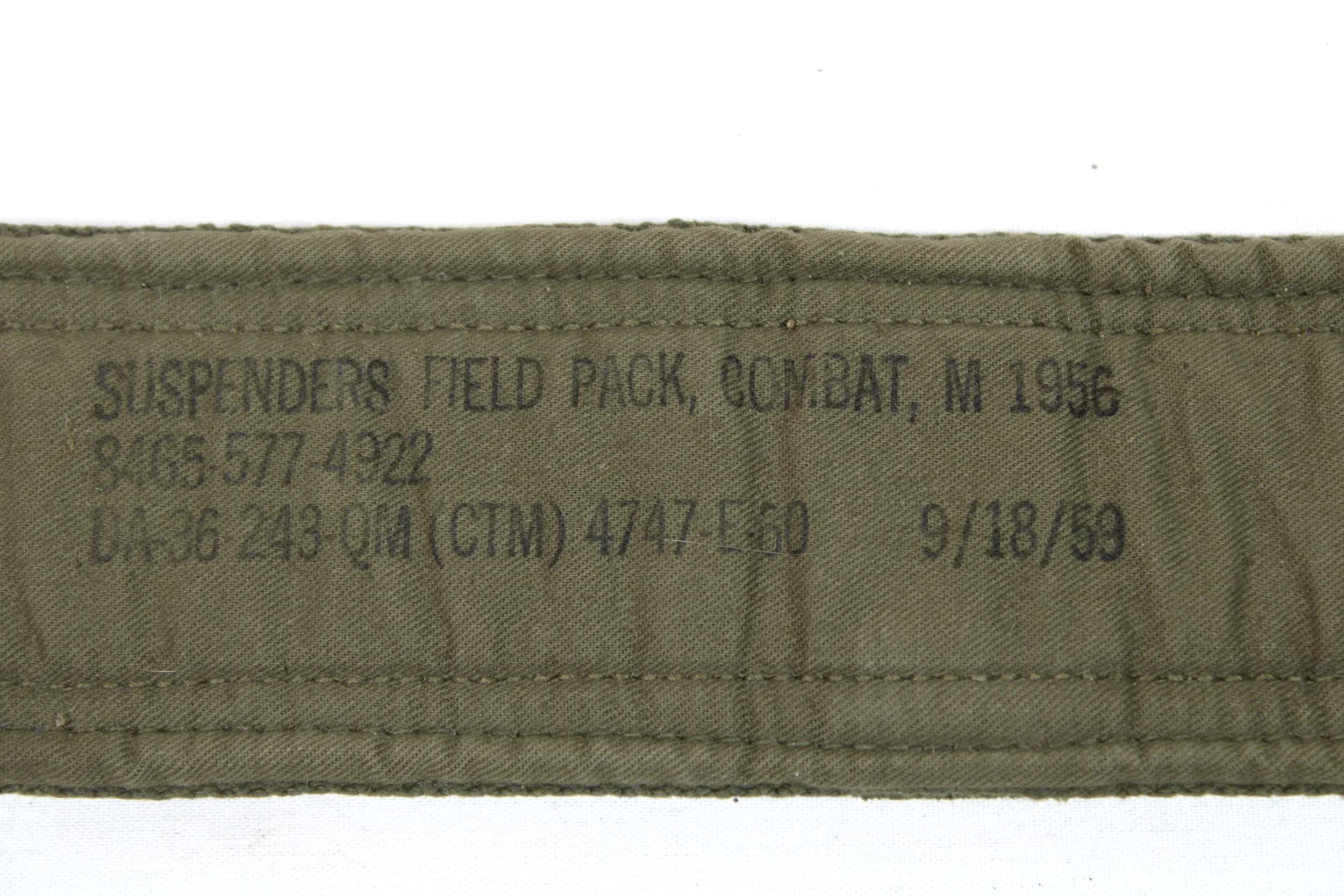 Vietnam War M56 Field Pack Suspenders Size R 1959 (Mint)-(Deadstock)