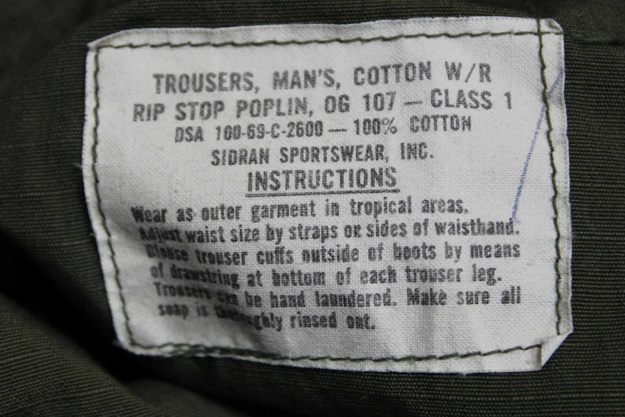 Vietnam War OG 107 RipStop Jungle Pants MEDIUM Deadstock