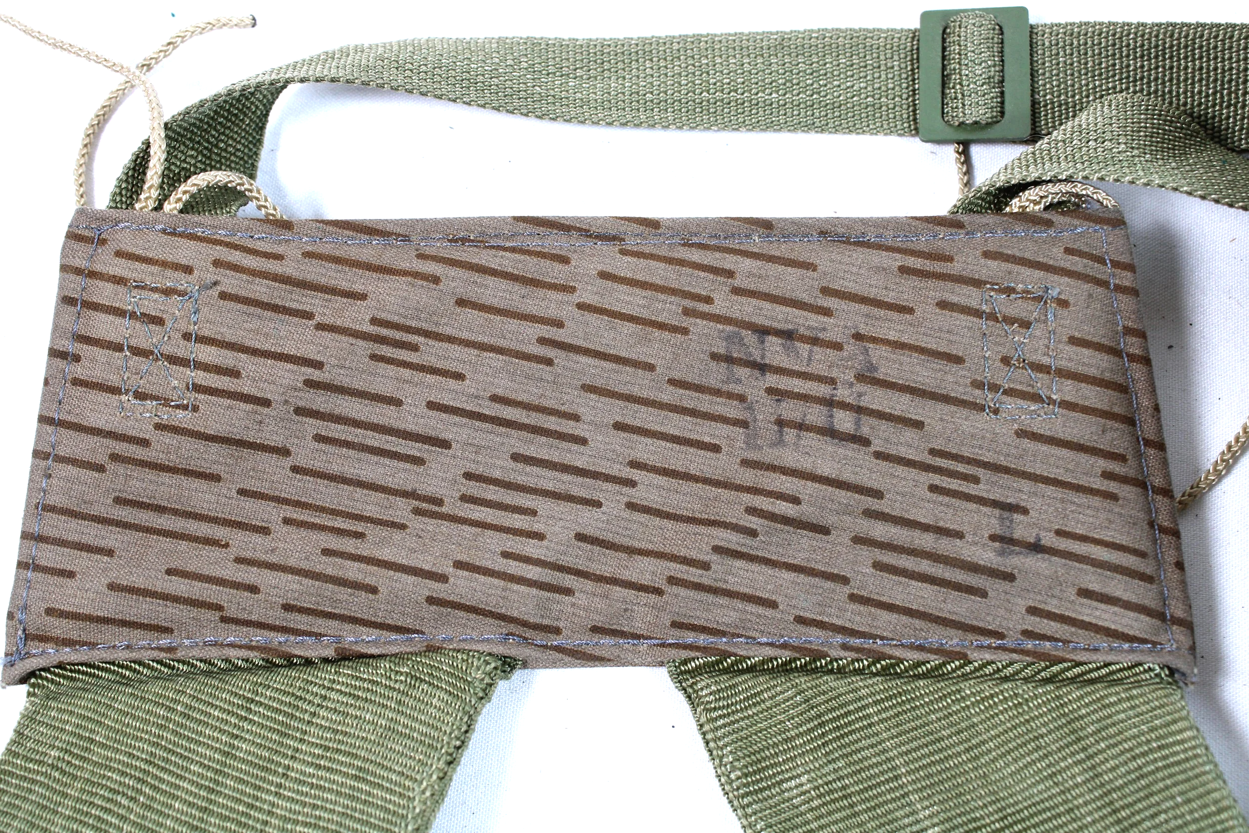 East German DDR NVA UTV (Universelle Tragevorrichtung) Load Bearing Suspenders & Belt Rain Camo Strichtarn