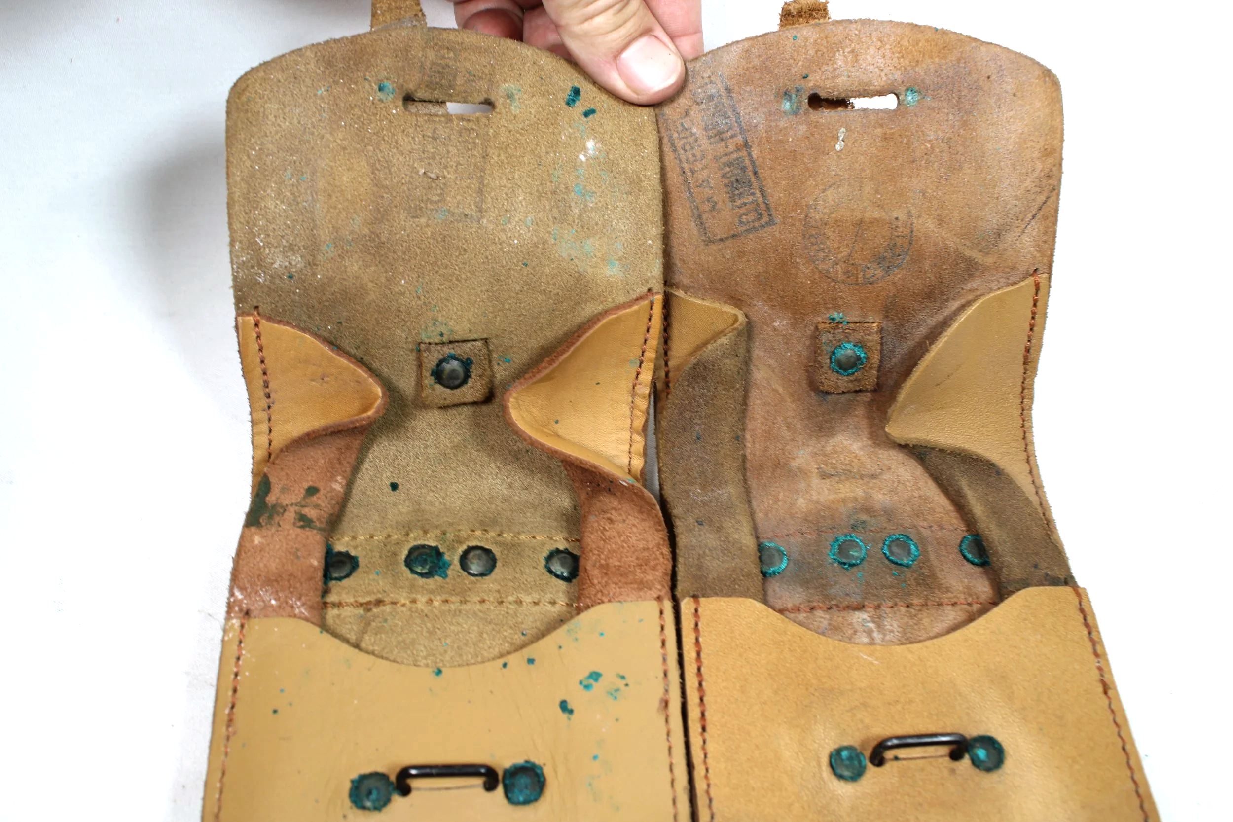 French MAT-49 submachine gun leather magazine pouches