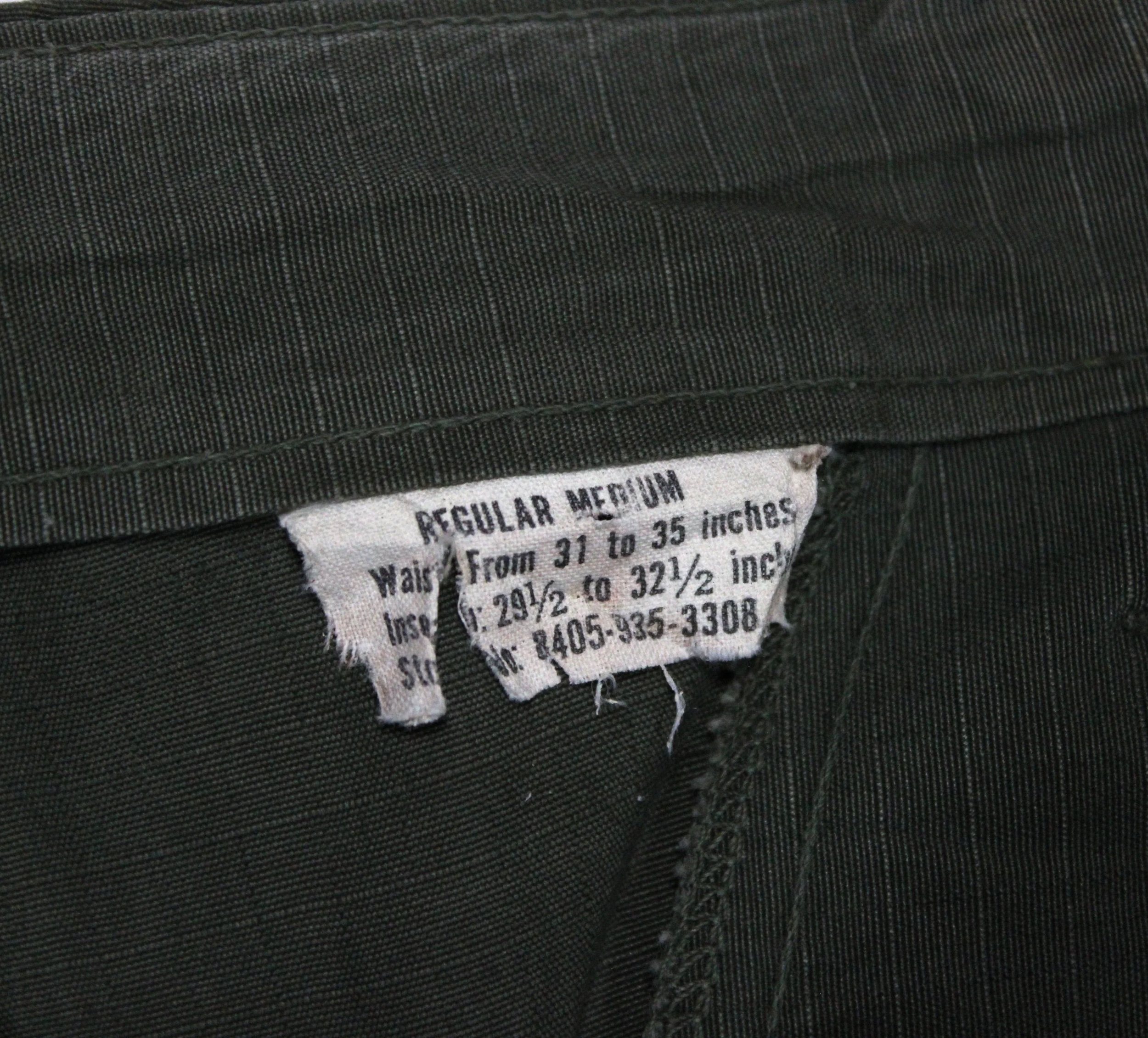 Vietnam War 1969 Medium Regular Combat Jungle Fatigue Trouser Pants