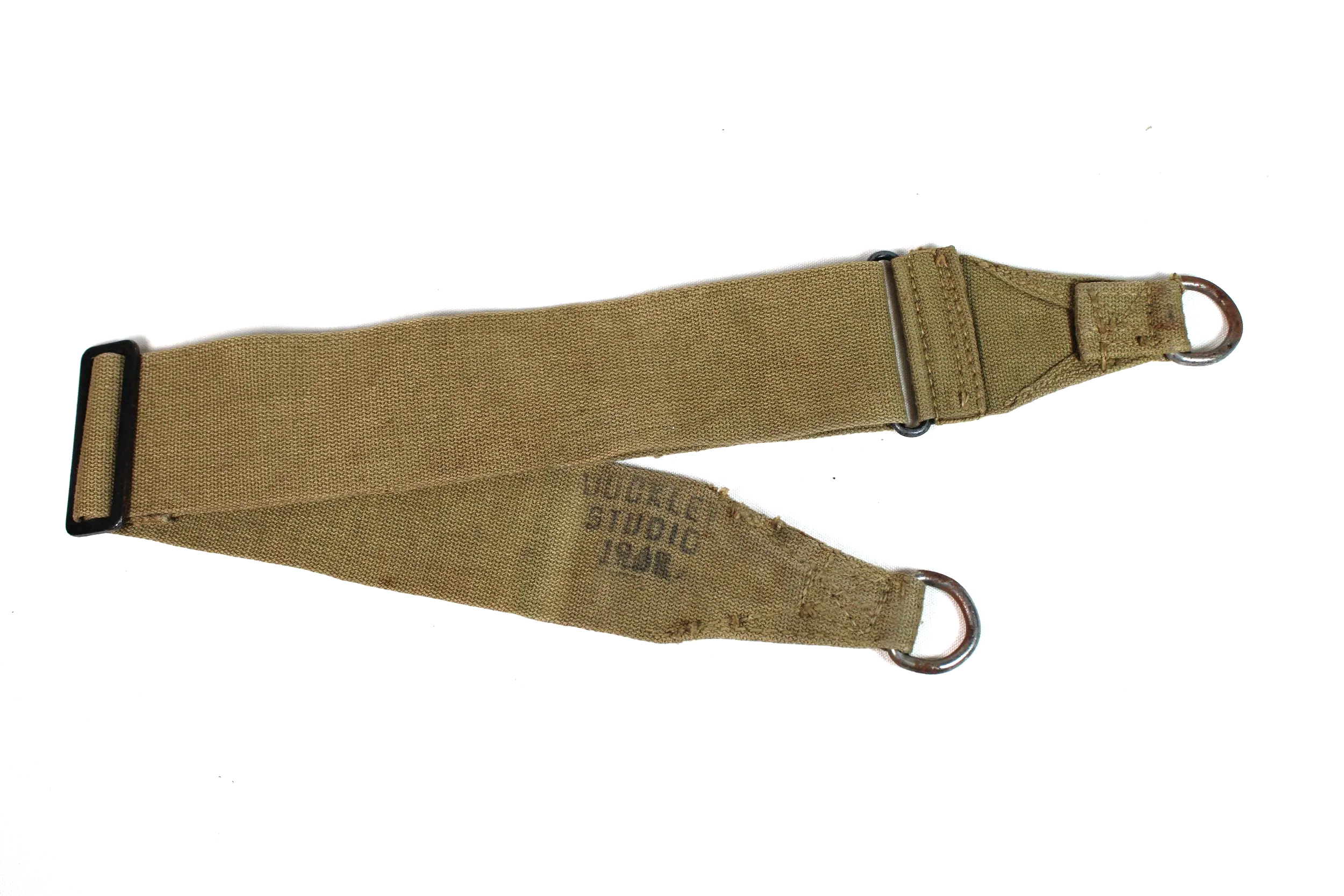 WWII US Army M1936 Musette Bag Khaki Canvas Shoulder Strap Buckley 1942 WW2