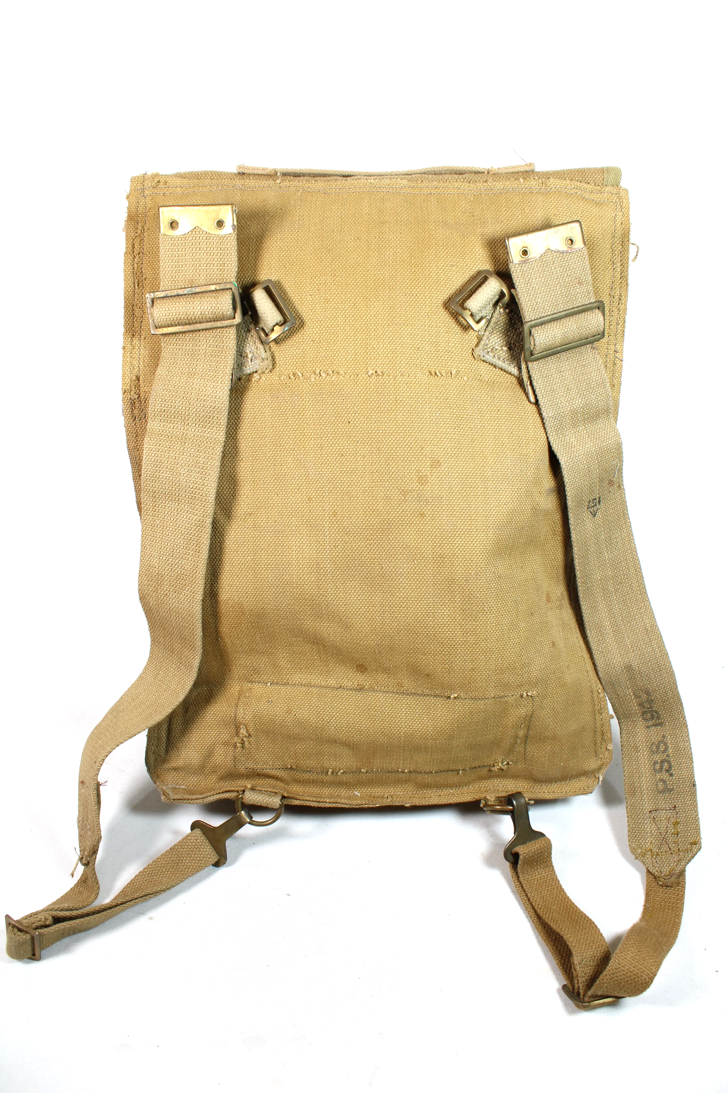 Original British Army 1908 Pattern Large Pack W/ 1942 Dated Straps